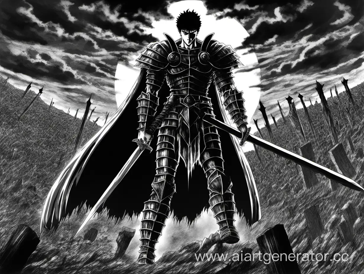 Intense Battle Scene from the Berserk Anime | AI Art Generator