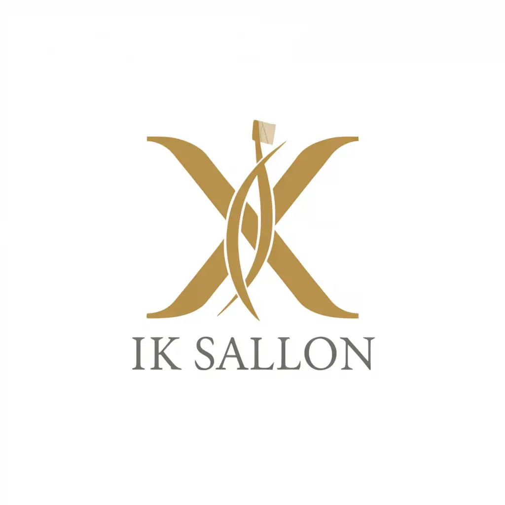 a logo design,with the text "I ' K SALON", main symbol:BEAUTY, SALON, EYE, BRUSH,Moderate,be used in Beauty Spa industry,clear background