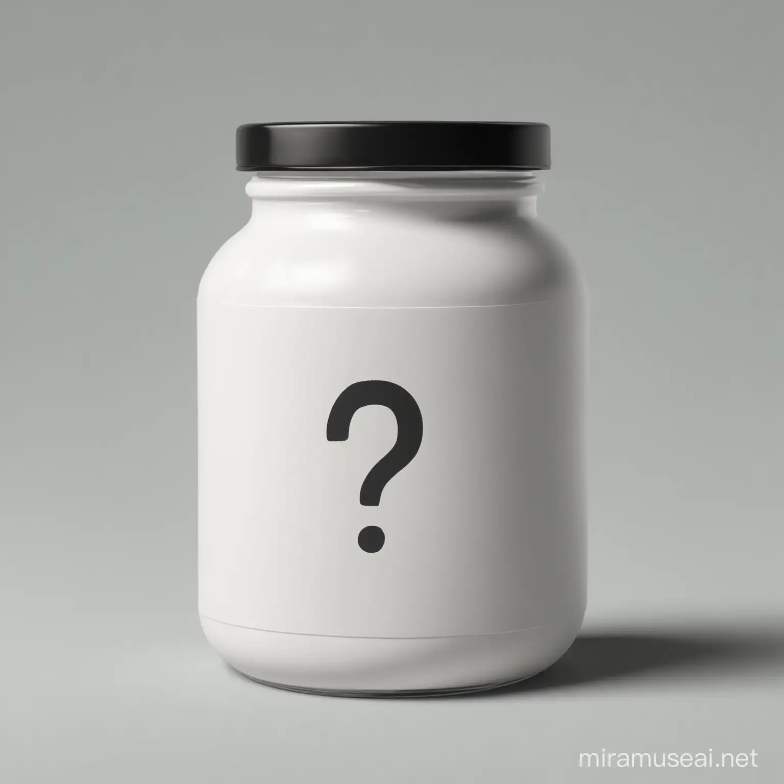Mysterious White Medicine Jar with Question Mark Label Transparent PNG
