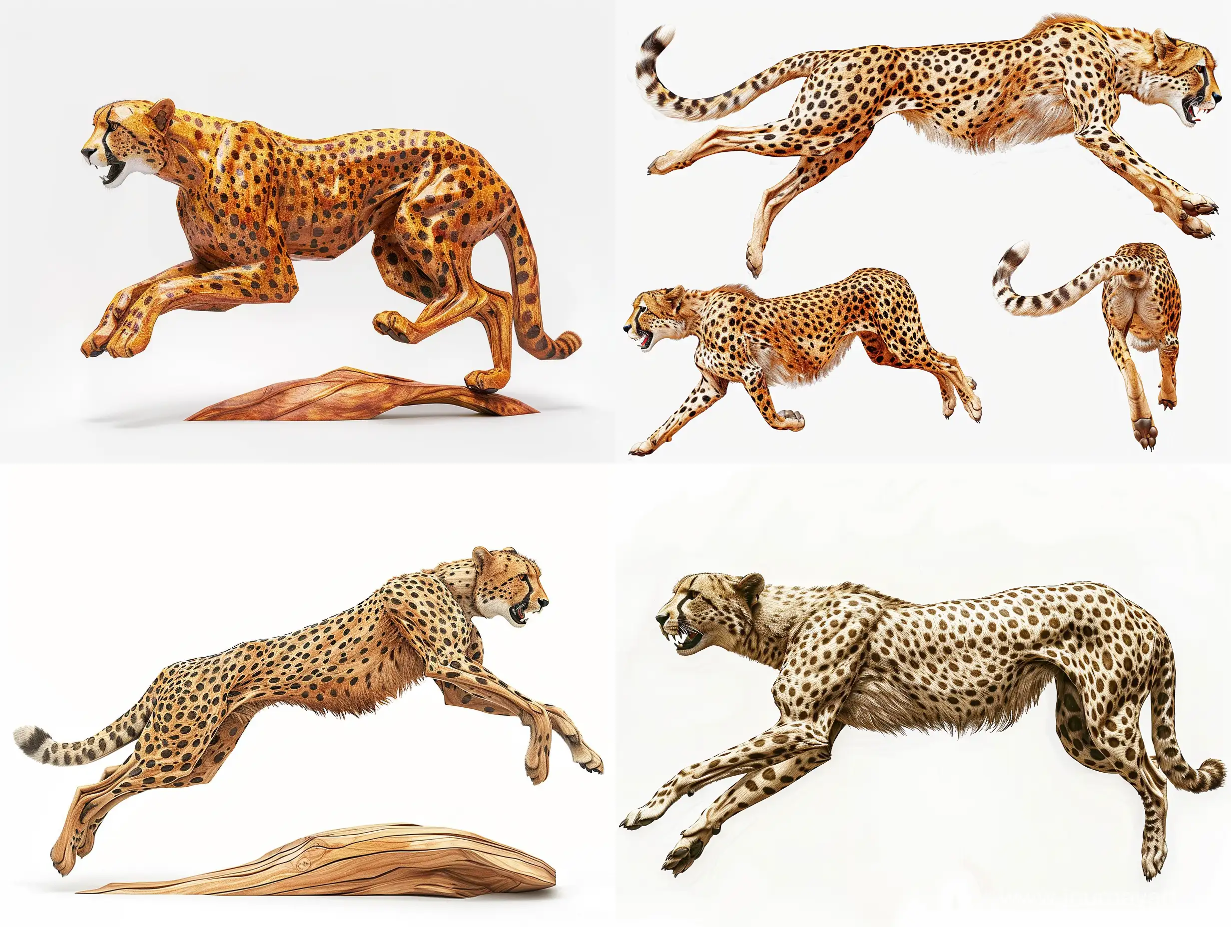 Realistic-Wooden-Cheetah-Sculpture-in-Dynamic-Poses