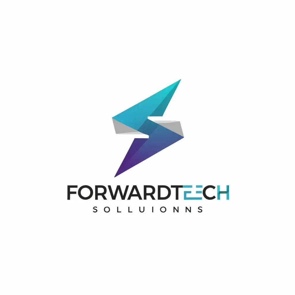 a logo design,with the text "ForwardTech Solutions", main symbol:Forward sign, computer, technology,Moderate,be used in Technology industry,clear background