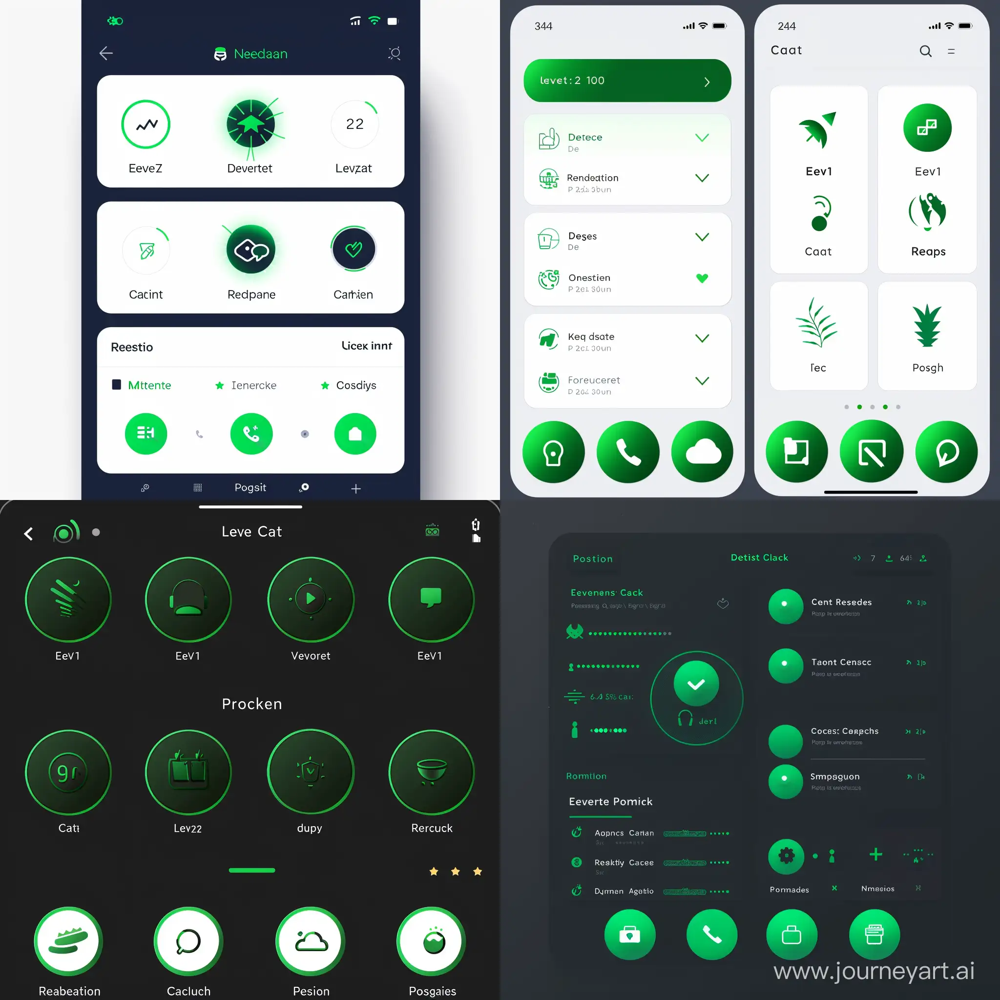 Интерфейс приложения. Внизу 4 иконки мероприятия, чаты, репутация, проекты. Зелёного цвета круглые иконки.