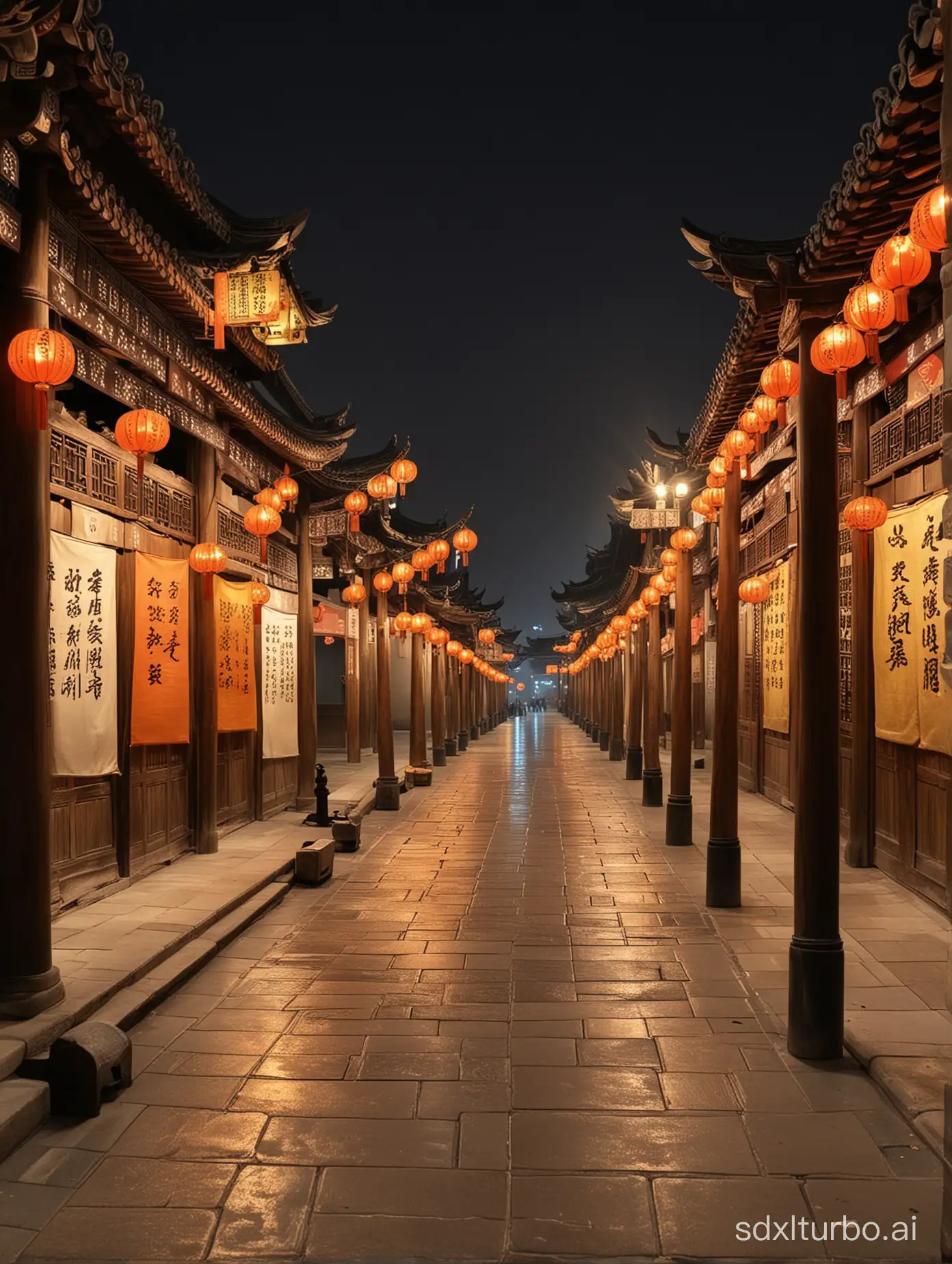 Tang-Dynasty-Night-Market-Bustling-with-Lanternlit-Vendors