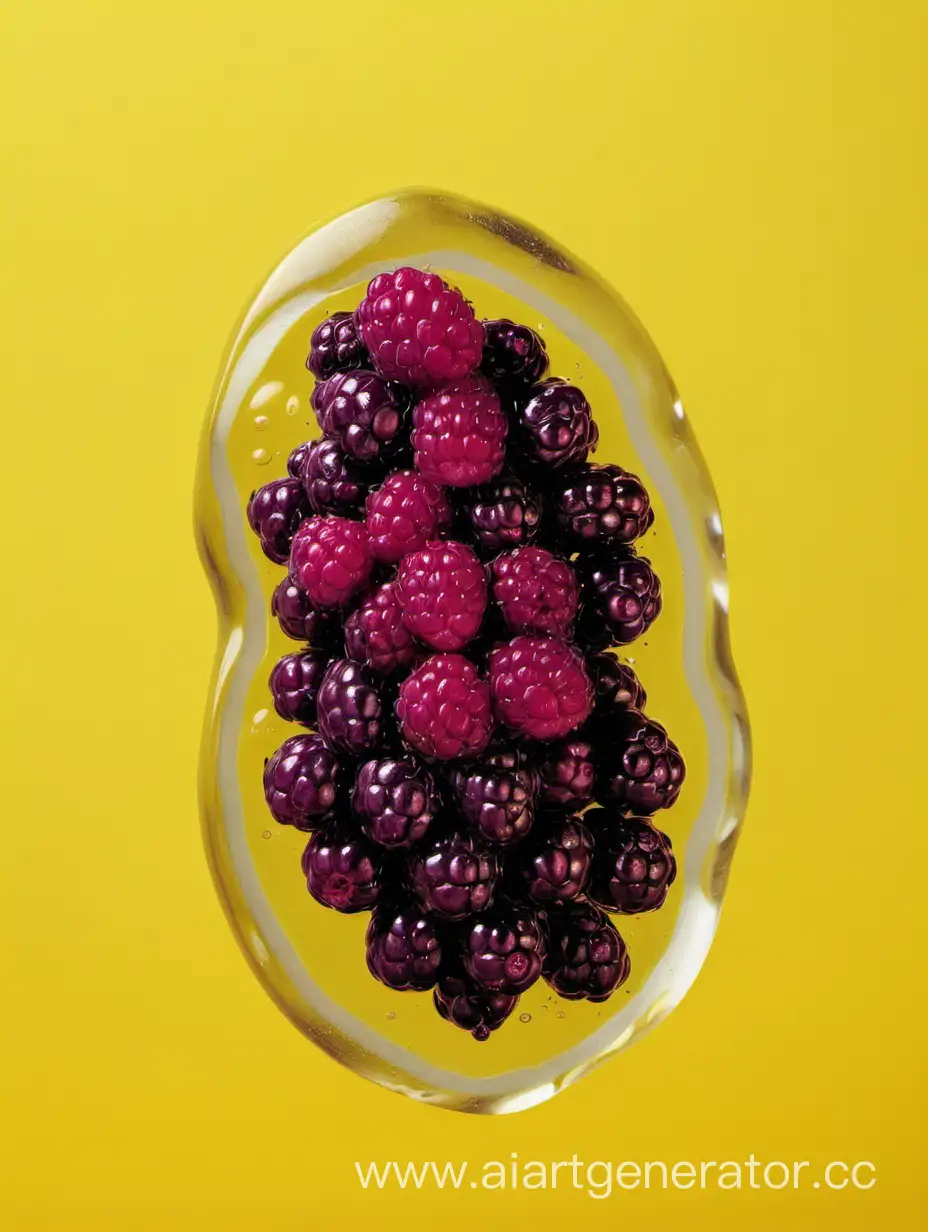 Boysenberry-with-Lemon-Slices-Refreshing-Water-Drop-on-Vibrant-Yellow-Background