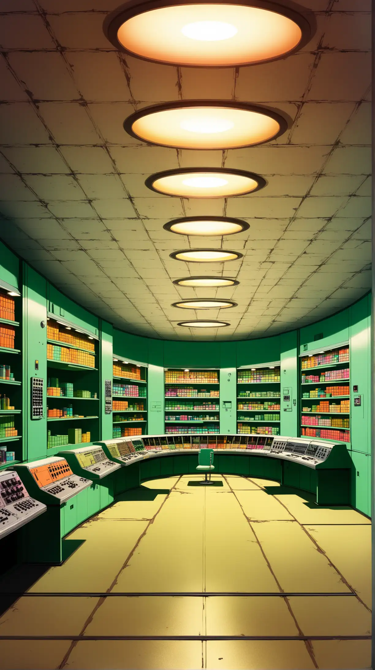 Colorful Sixties Style Nuclear Bunker Supplies for Apocalypse Survival