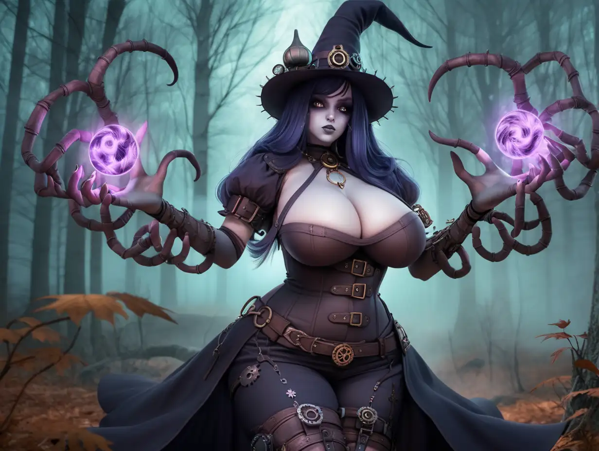 Enchanting Steampunk Witch in a Wicked Forest