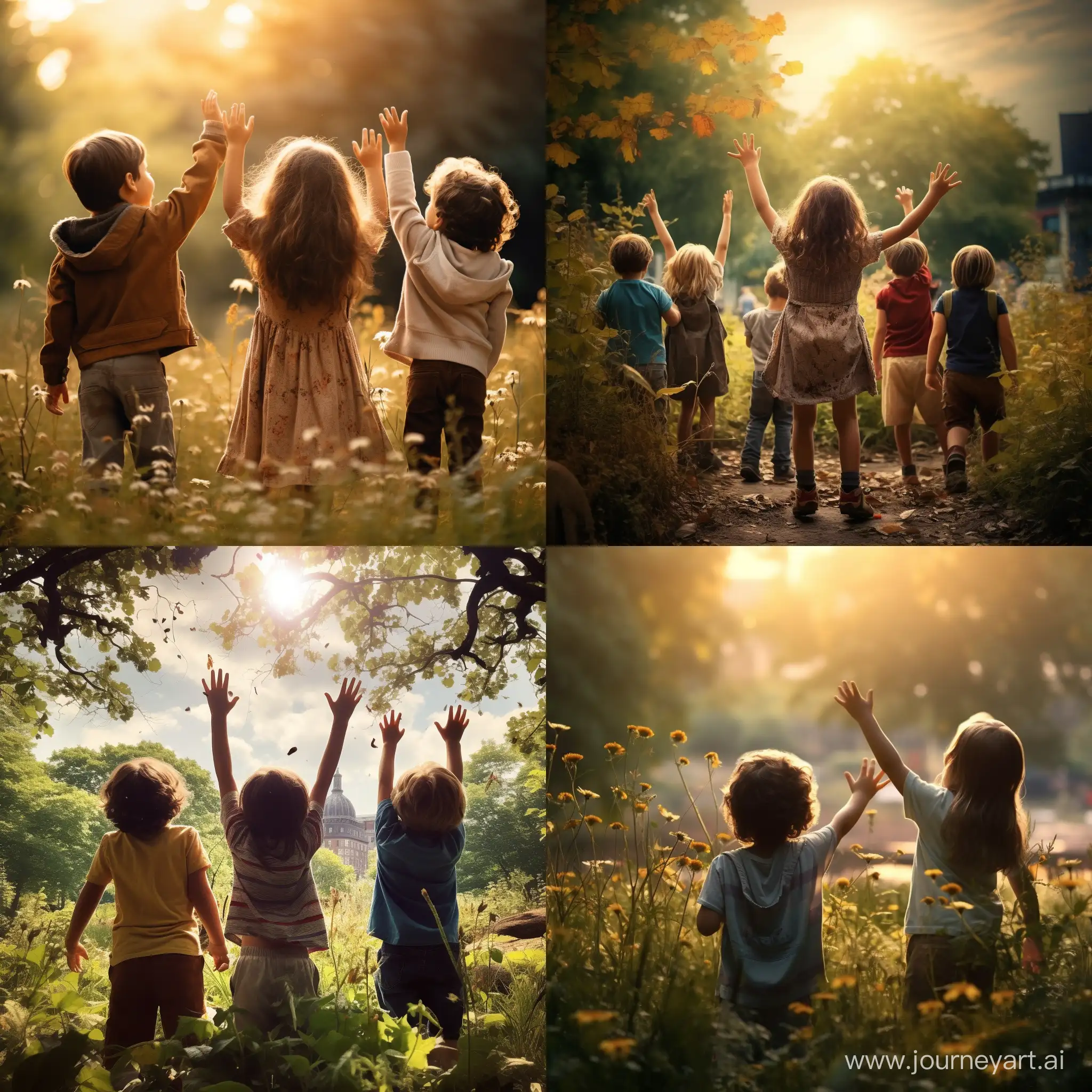 Joyful-Children-Embracing-Nature-in-the-Park