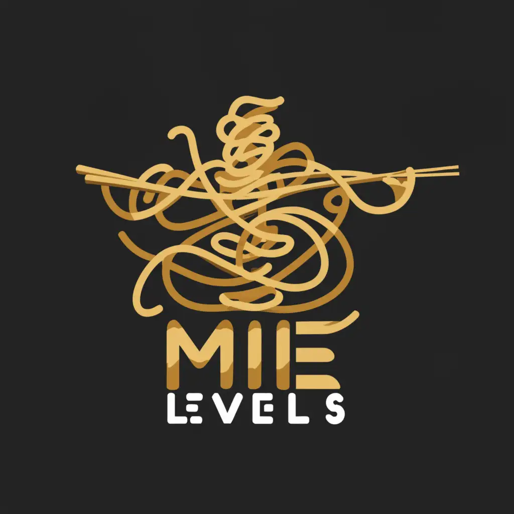 a logo design,with the text "Mie Levels", main symbol:human noodles,complex,clear background