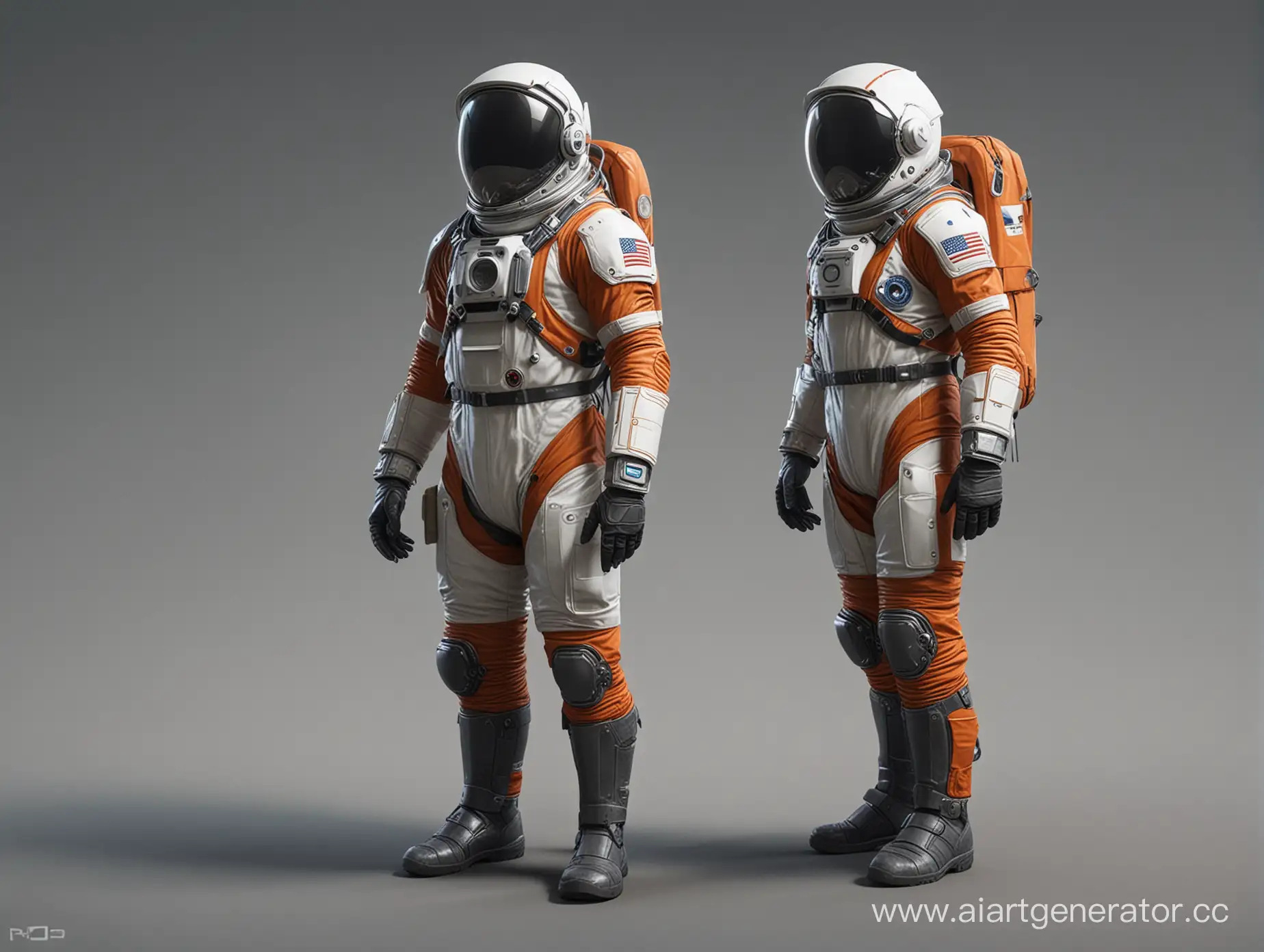 Концепт космического костюма для курьера частной компании далёкого будущего 