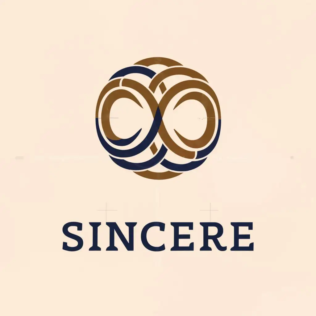 a logo design,with the text "Sincere", main symbol:Dark blue, brown, cappuccino circle,complex,be used in Restaurant industry,clear background