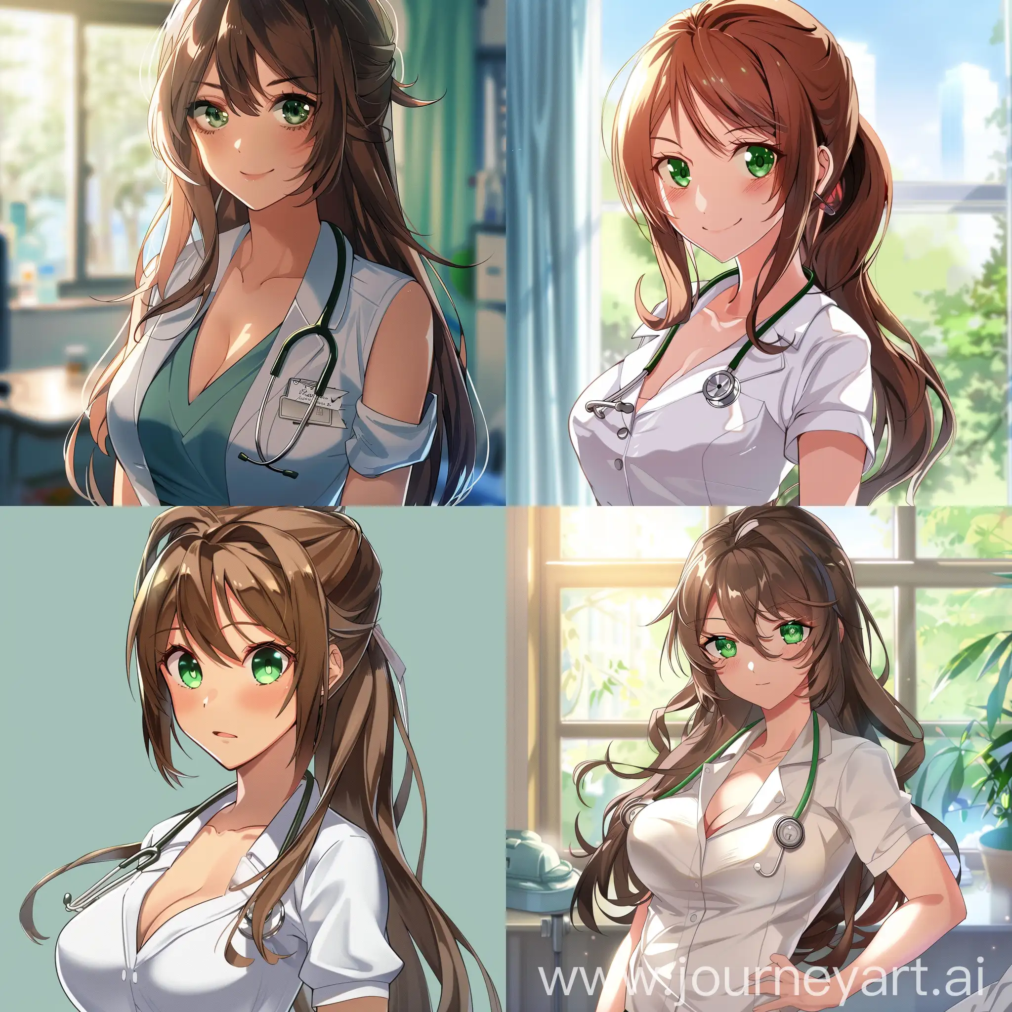 Kindhearted-Nurse-with-Brown-Hair-and-Green-Eyes