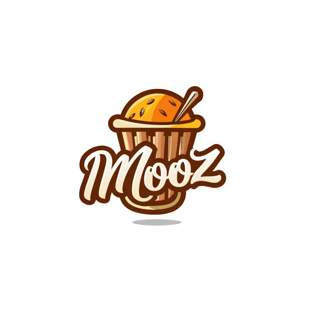 a logo design,with the text "Mooz", main symbol:Edible Cup,Moderate,be used in Restaurant industry,clear background