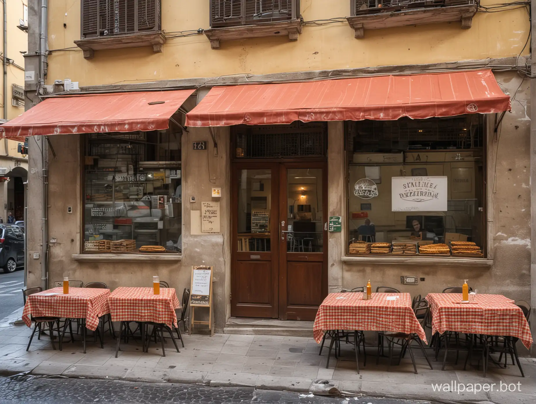 Italian pizza restaurant in Naples, Italy.