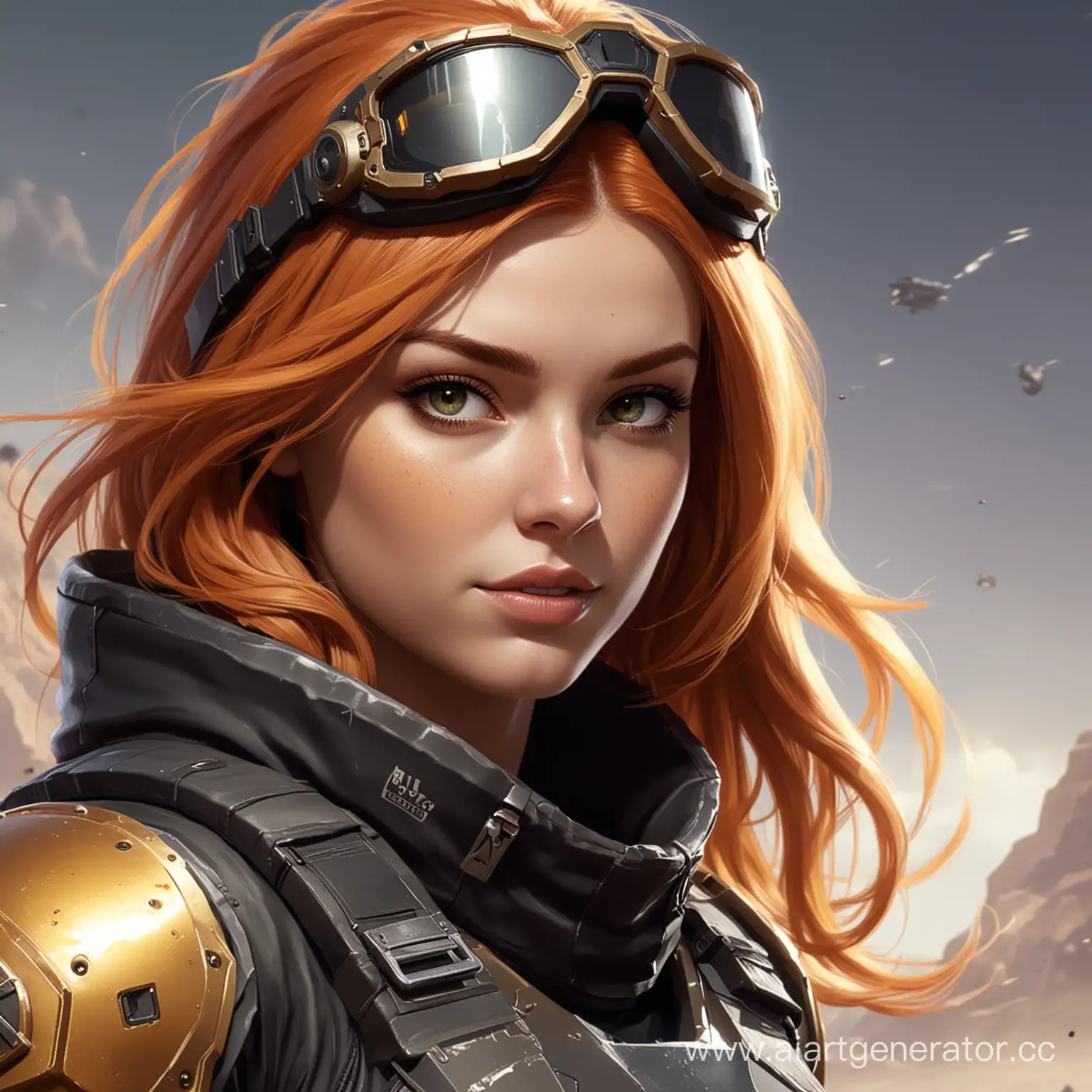 Helldivers 2 girl with ginger hair