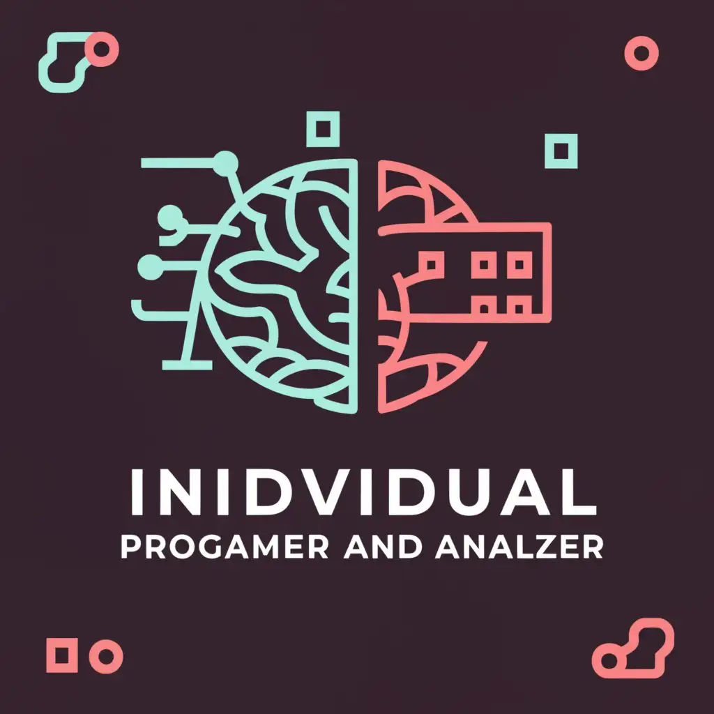 a logo design,with the text "Individual programmer and analyzer", main symbol:Brain and Comp,Moderate,be used in Technology industry,clear background