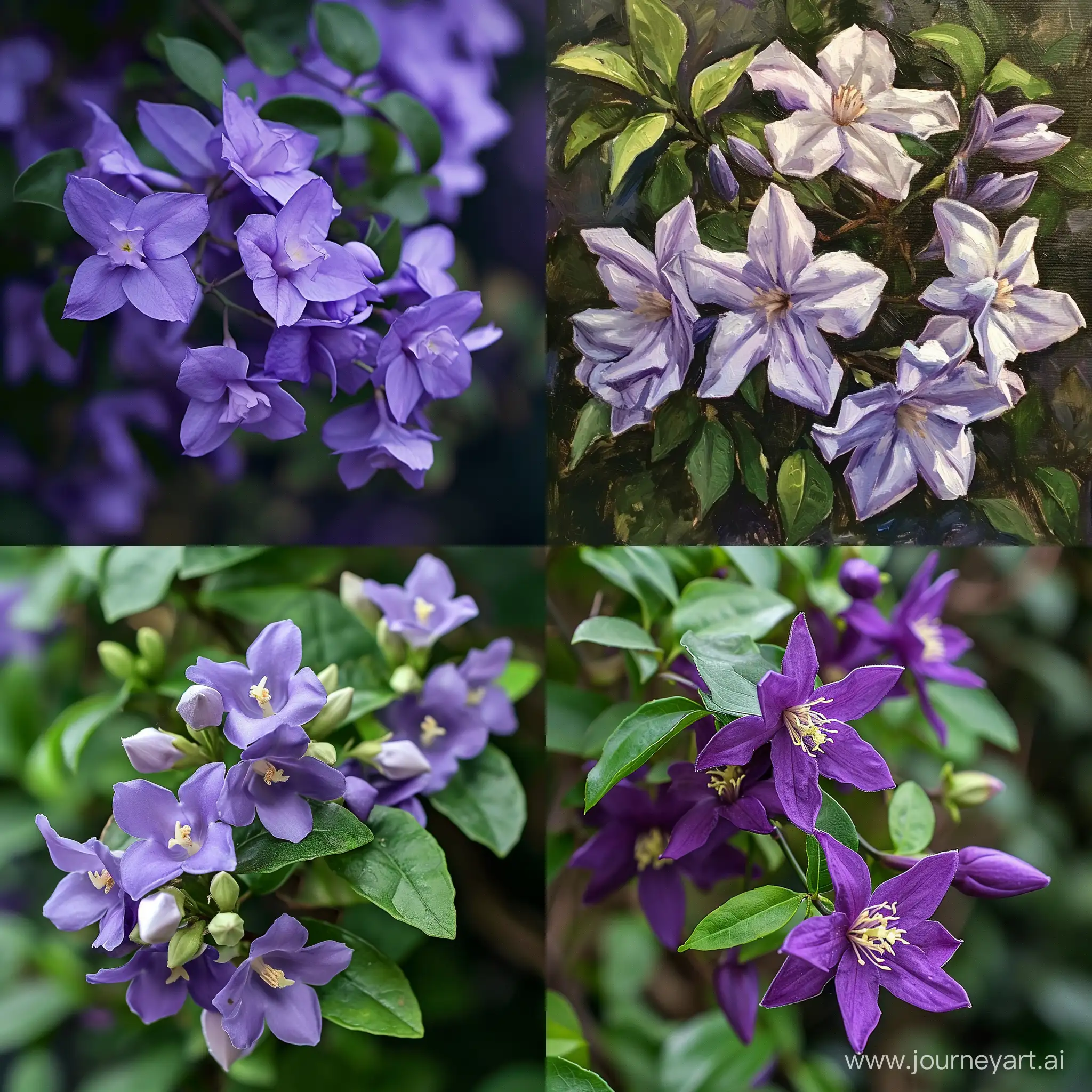 Vibrant-Purple-Jasmine-Blossoms-in-Square-Frame