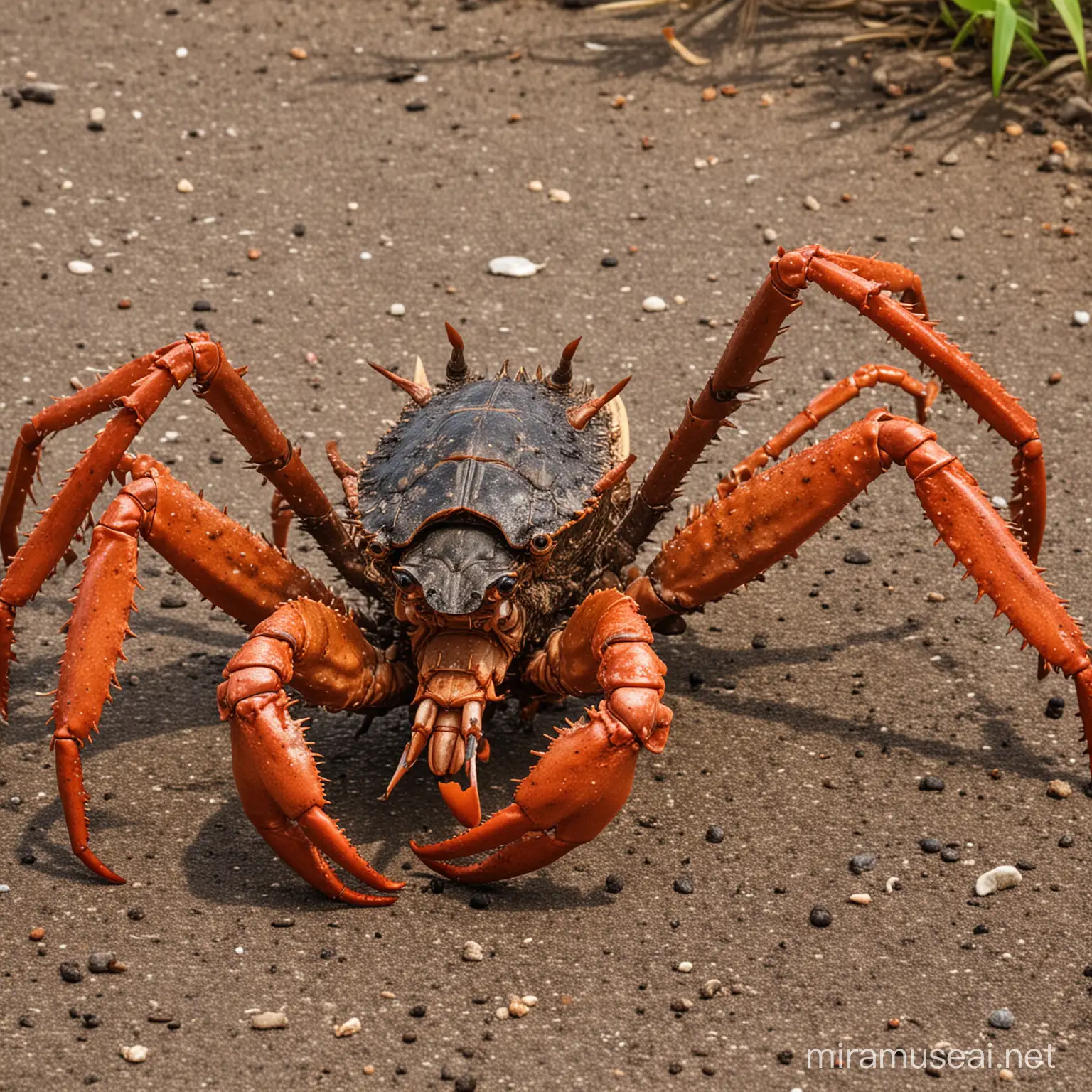 Coconut Crab with Lobster Pincers in Tropical Paradise