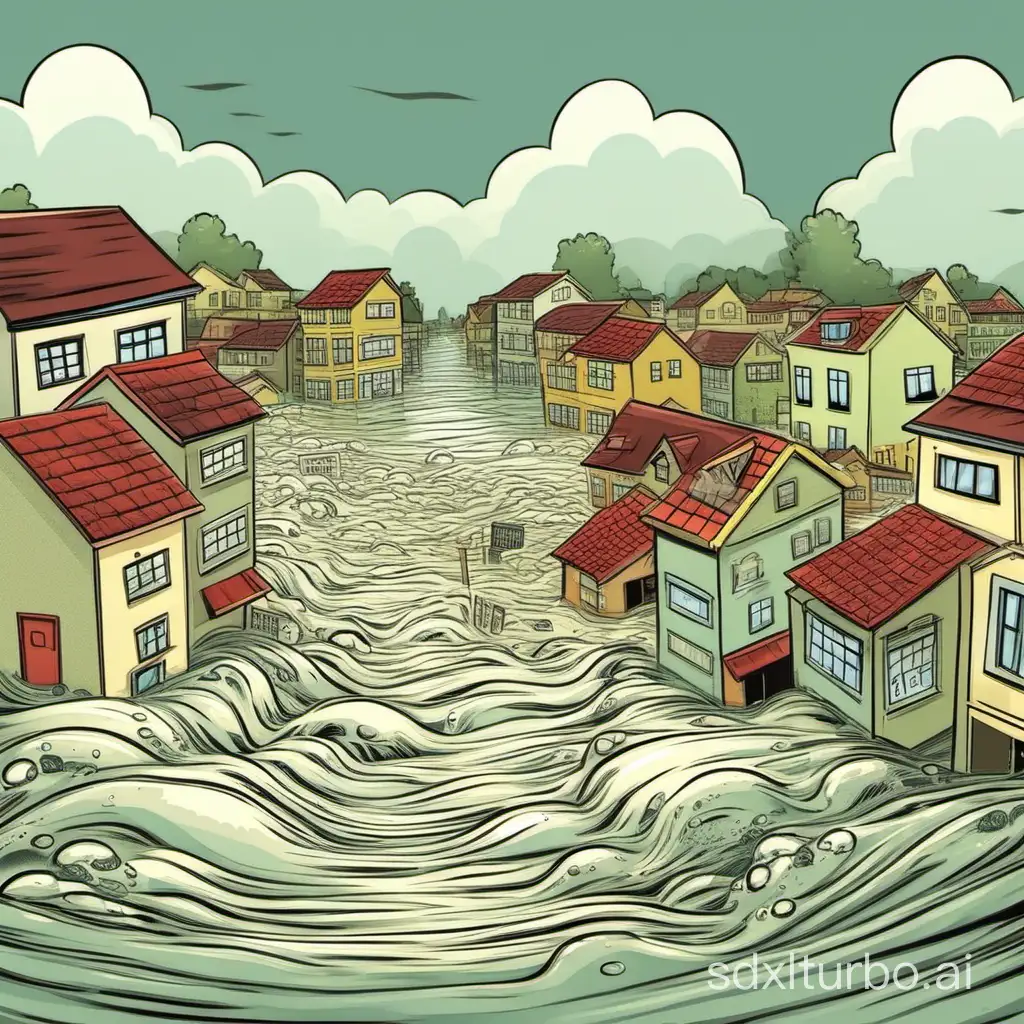 Flood in cartoon form