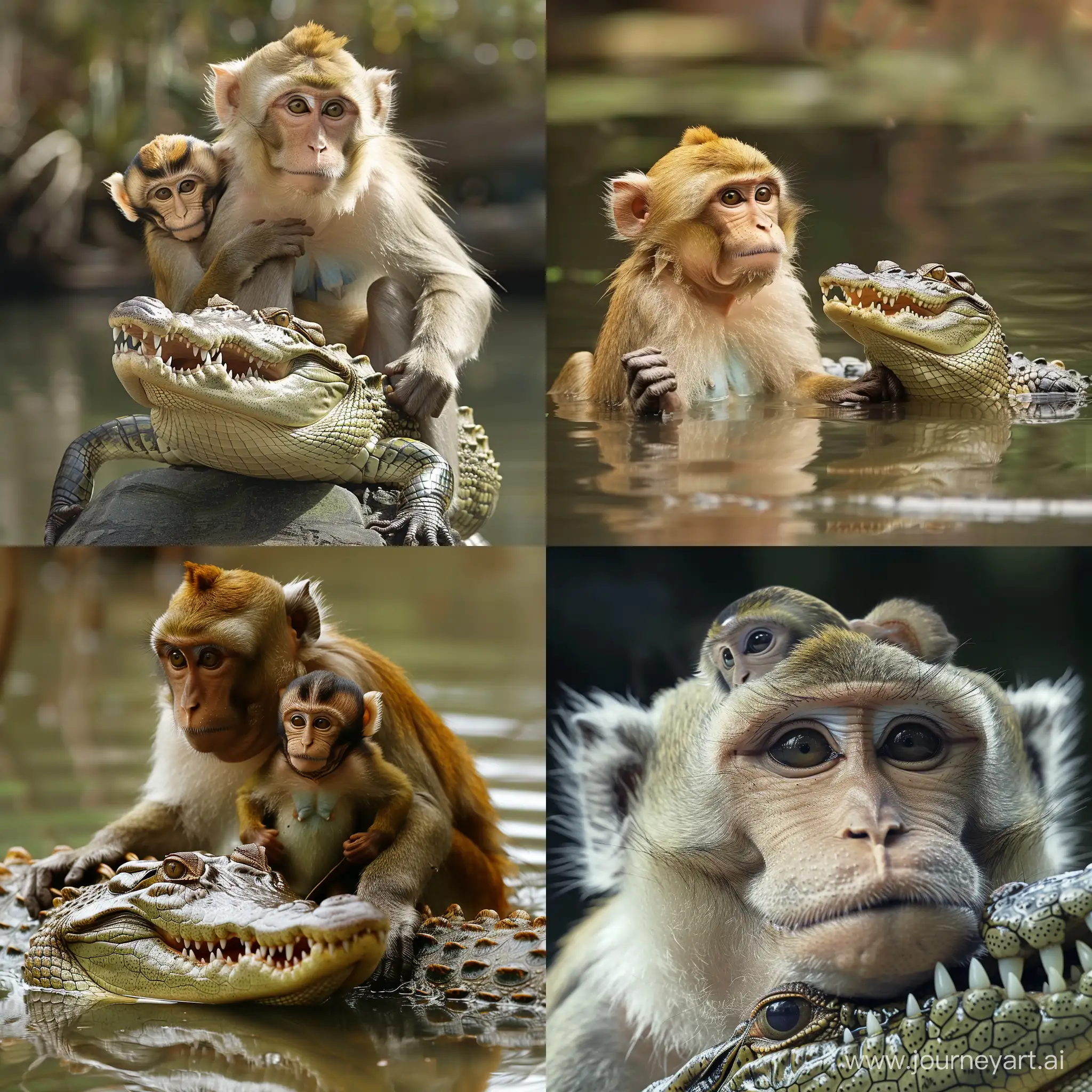 Monkey-and-Crocodile-Friendship-Playful-Interaction-Between-Two-Unlikely-Friends