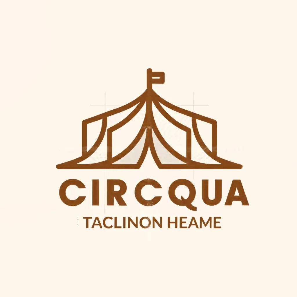 a logo design,with the text "Circqua", main symbol:Circus tent,Minimalistic,be used in Construction industry,clear background