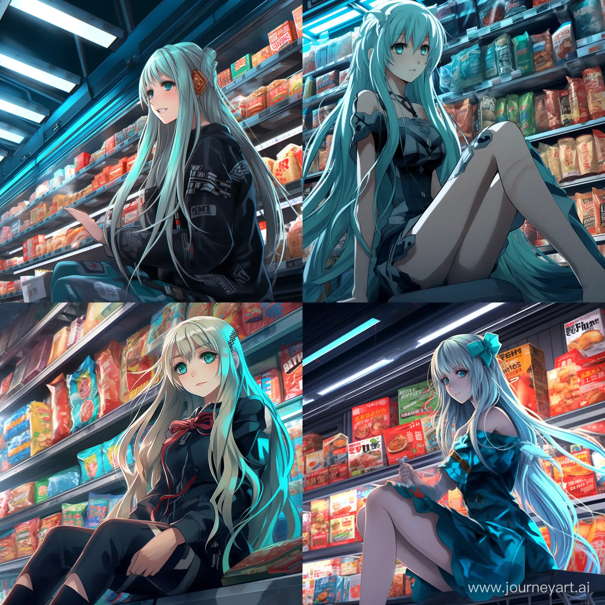 Hatsune-Miku-Enjoying-Chips-in-Walmart-Anime-Scene
