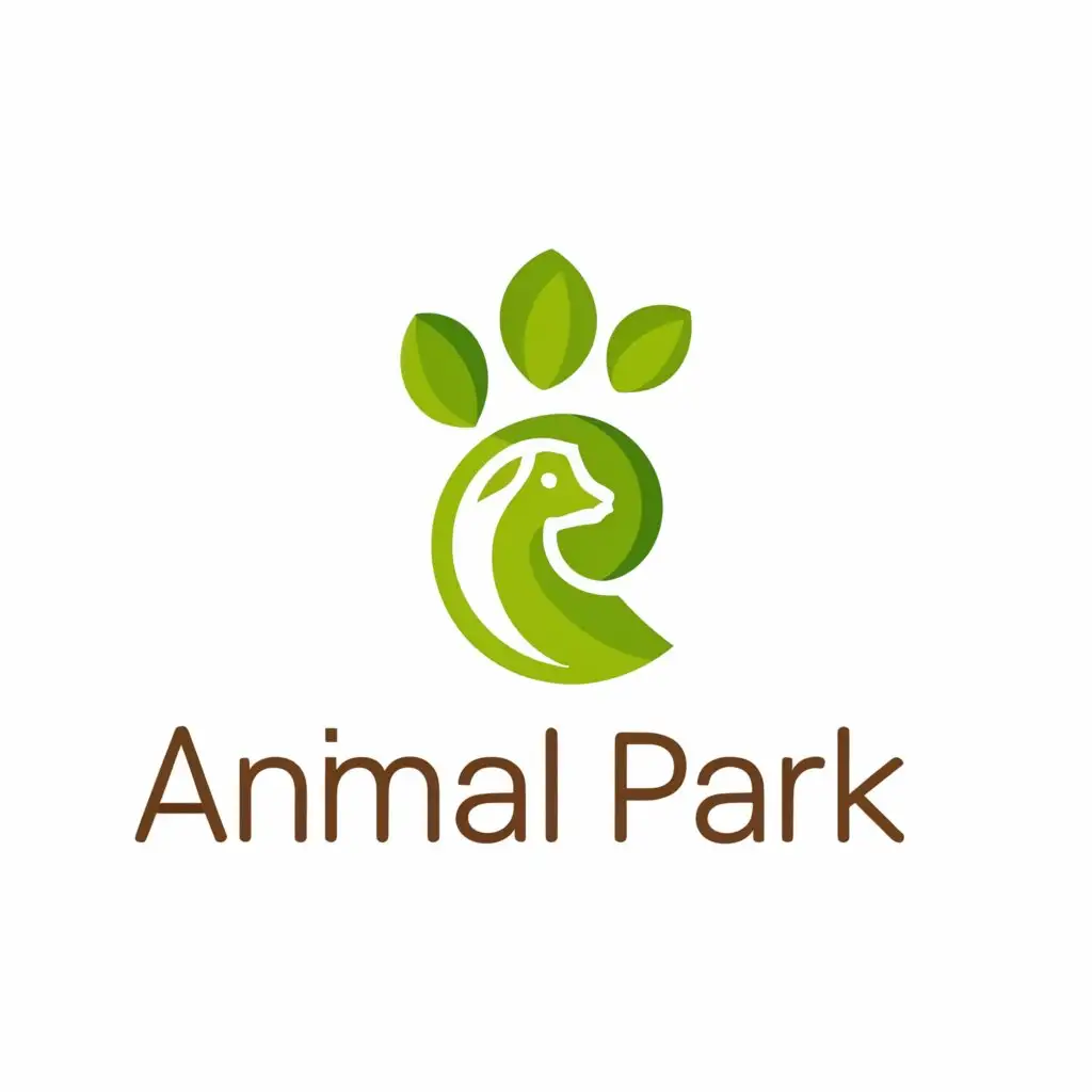 a logo design,with the text 'Animal Park', main symbol:animal footprint in the form of a leaf, deer, Moderate,be used in Animals Pets industry,clear background