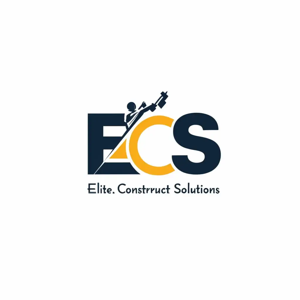 logo, ECS, with the text "Elite Construct Solutions", typography, be used in Construction industry