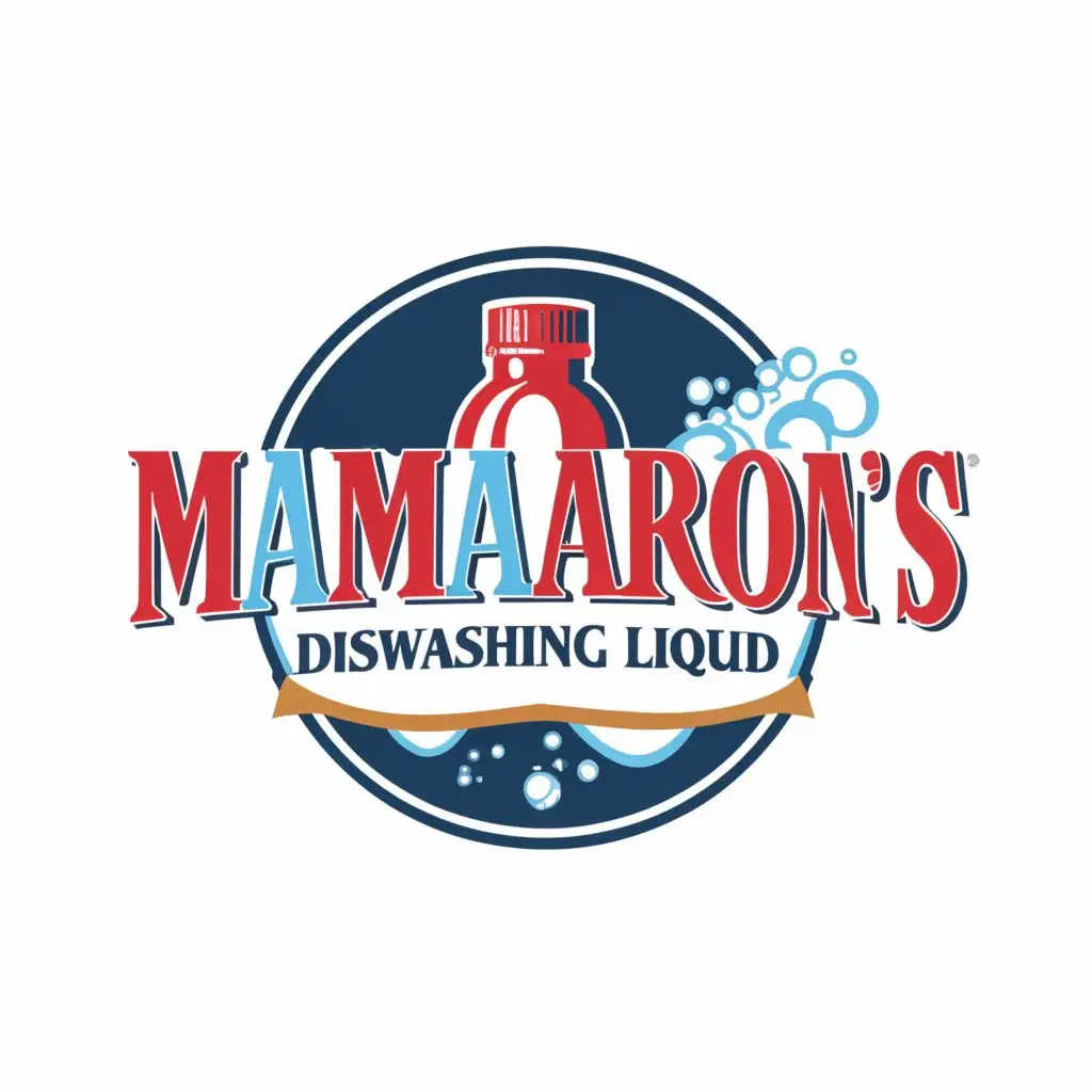 LOGO-Design-for-Mama-Arons-Dishwashing-Liquid-Bold-Typography-and-Clean-Aesthetic-with-Bubbles-and-Dishware-Motif