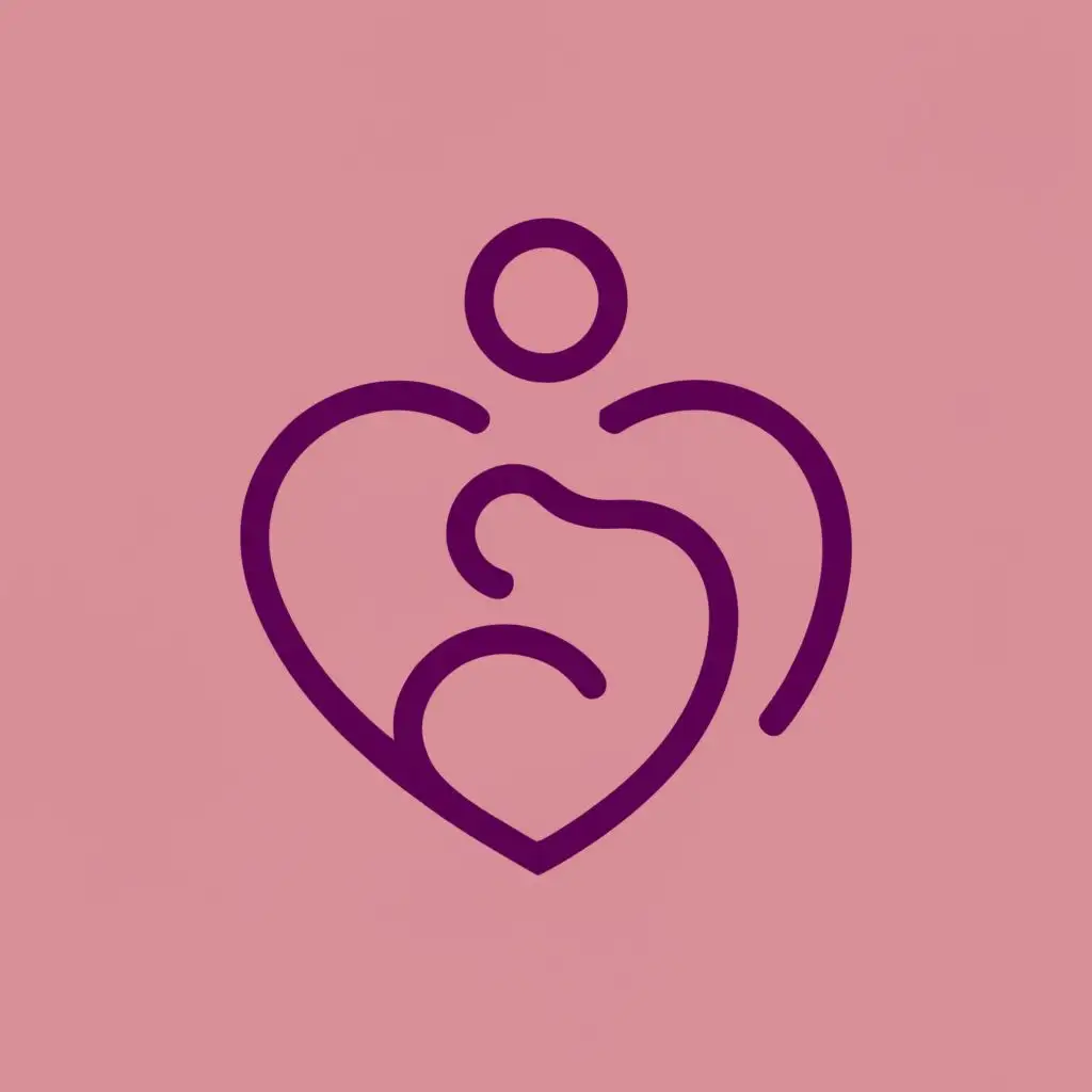 logo, outline of a pregnant woman and a heart in pink white and gold, with the text "For Future Mothers", typography, be used in Education industry