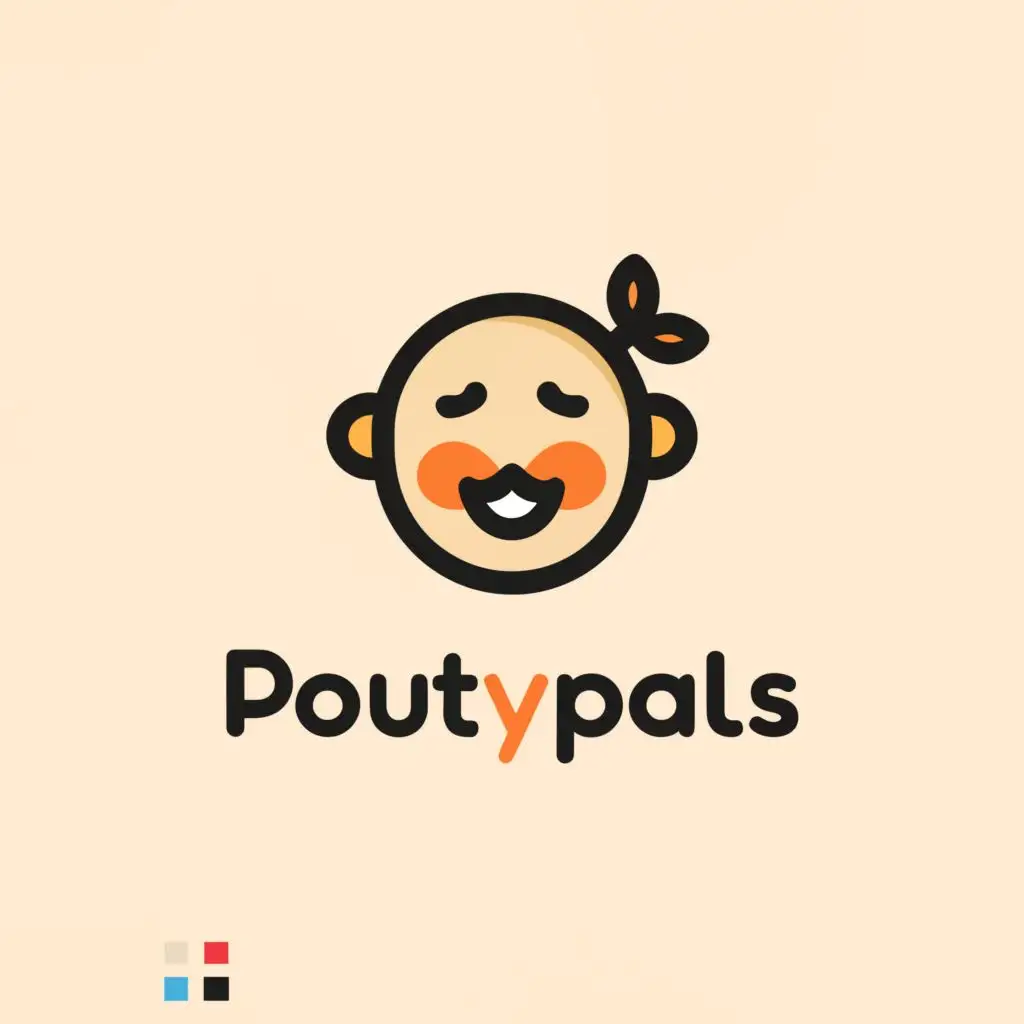 a logo design,with the text "PoutyPals", main symbol:Pouty Pals,Minimalistic,clear background