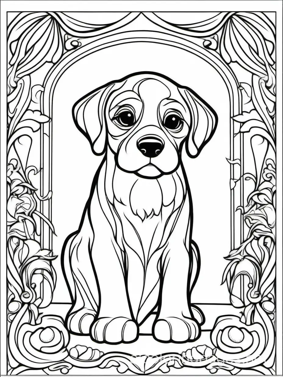 Elaborate-Puppy-Coloring-Page-Detailed-Line-Art-for-Fine-Art-Masterpieces