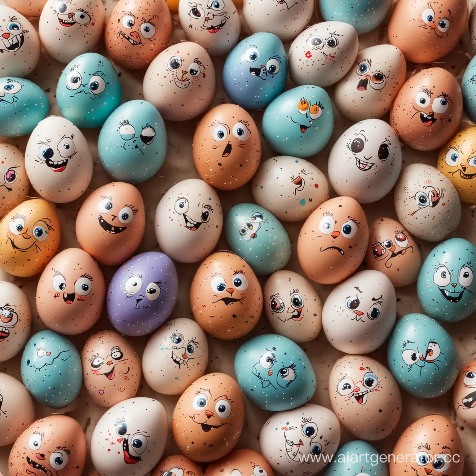 Colorful-Easter-Eggs-with-Whimsical-Faces