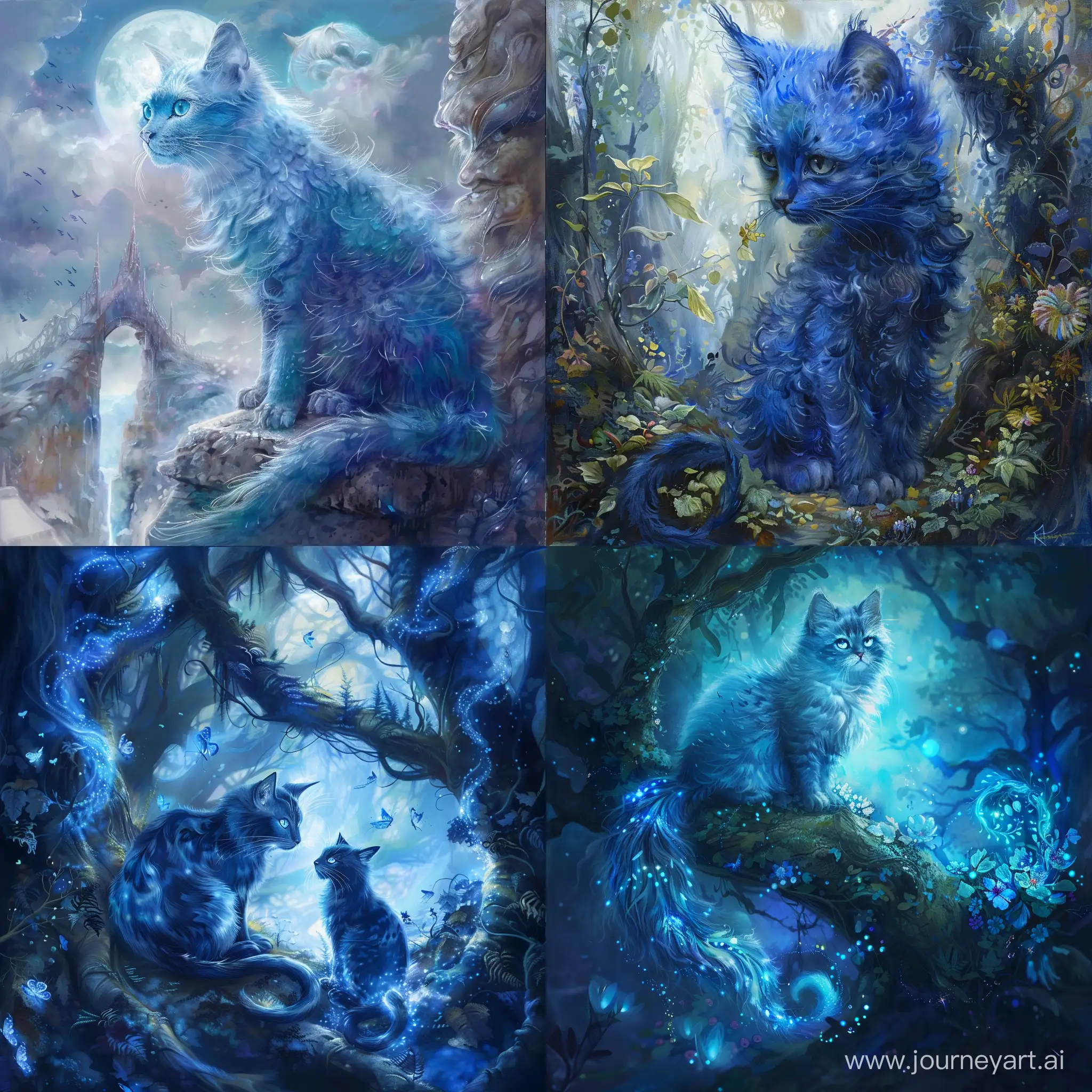 Blue cats in a world of fantasy