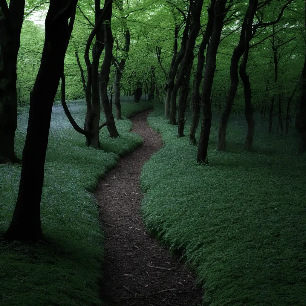 Enchanting Forest Pathway with Mystical Aura