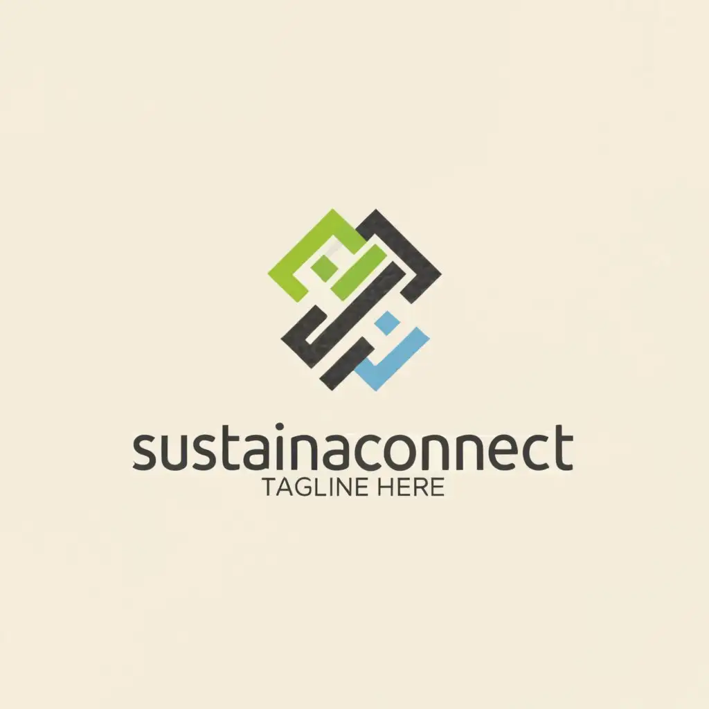 a logo design,with the text "Sustainaconnect", main symbol:connection,Moderate,clear background