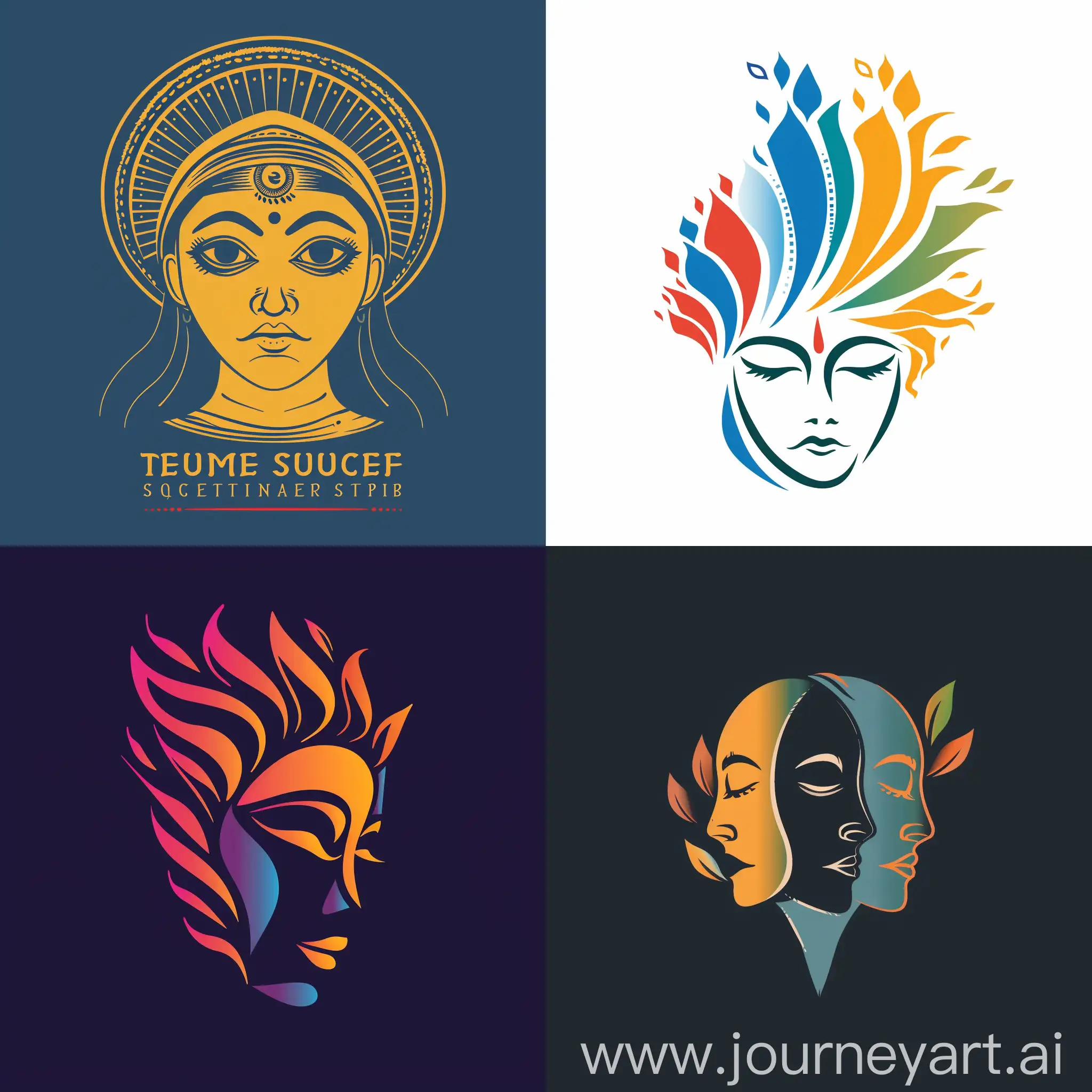 Indian-Style-Theatre-Arts-Society-Logo-with-Aesthetic-Plain-Drawing-and-Colors
