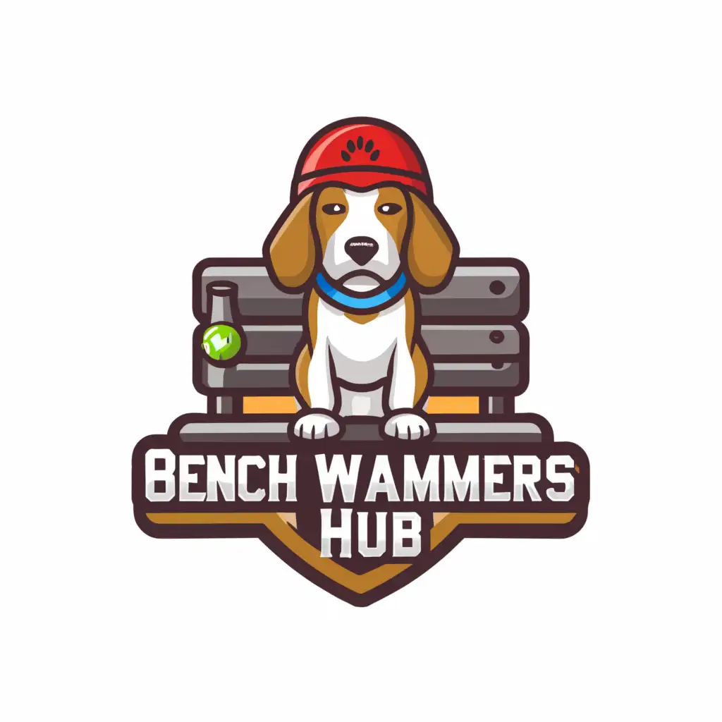 LOGO-Design-For-The-Bench-Warmers-Hub-Beagle-Dog-with-Softball-Helmet-Theme