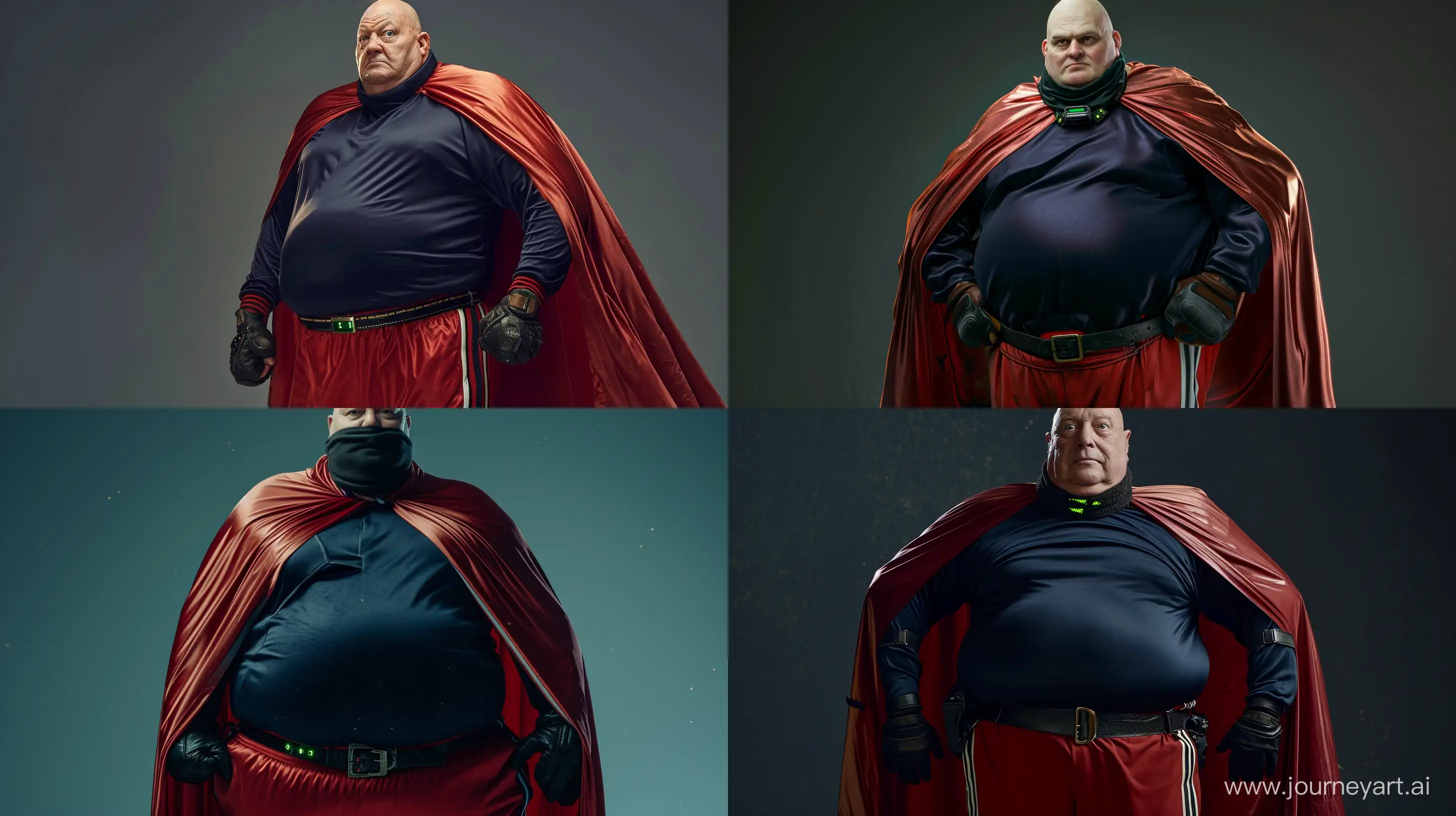 Elderly-Superhero-in-Stylish-Navy-Tracksuit-and-Red-Cape