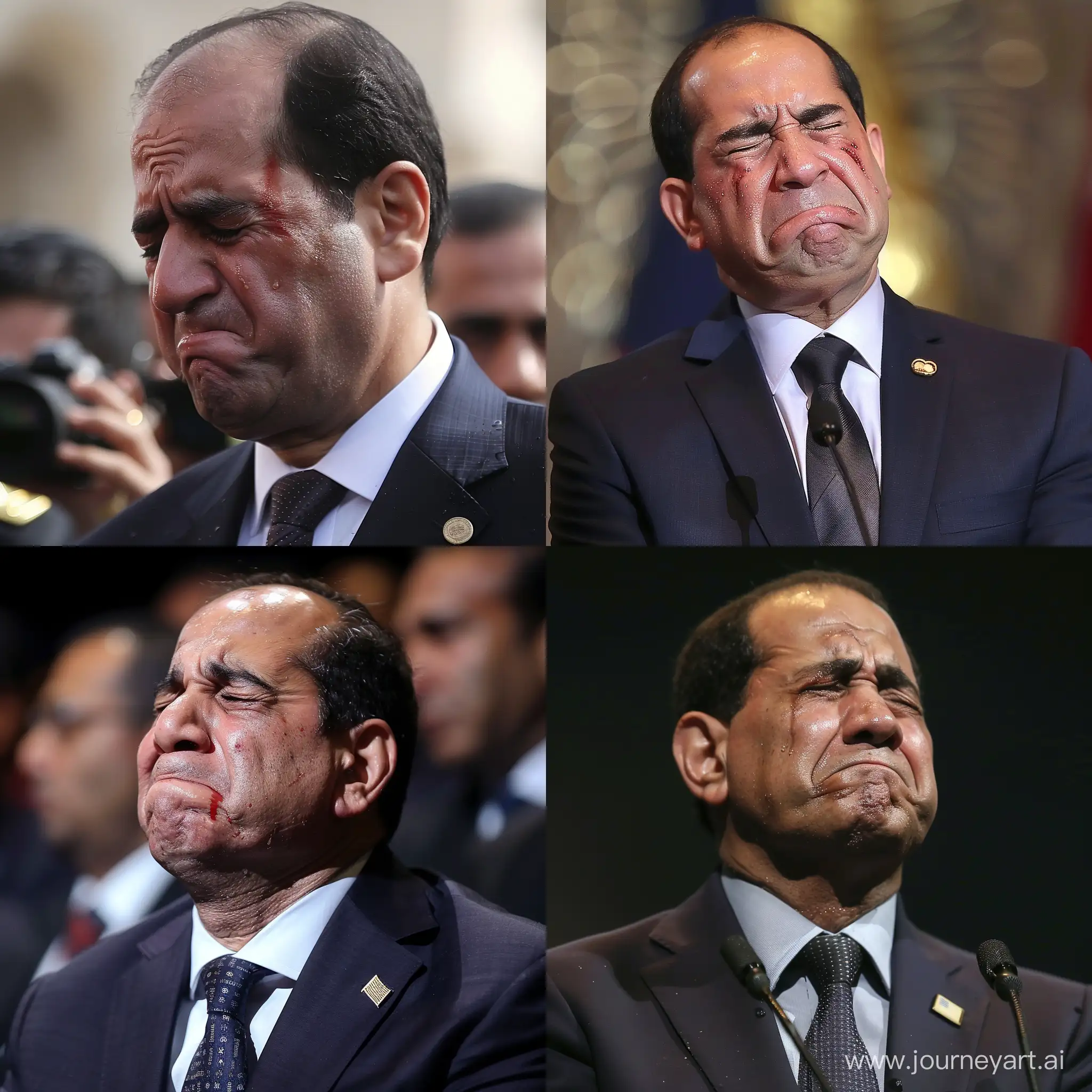 Abdel fattah el sisi crying