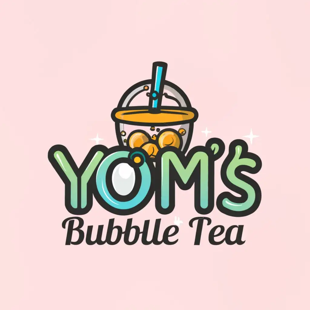 a logo design,with the text "Yomi's Bubble Tea", main symbol:bubble tea,complex,be used in Retail industry,clear background