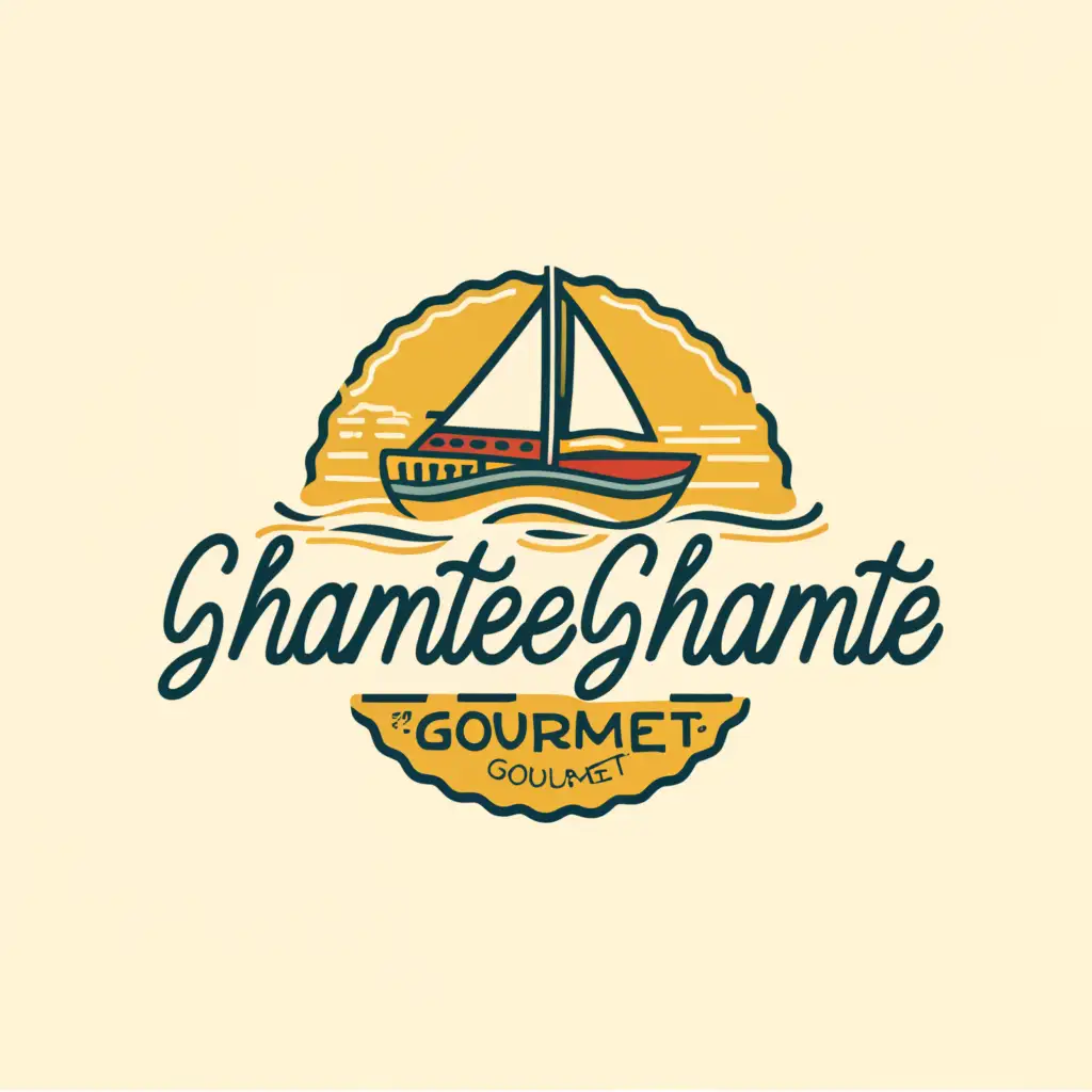 a logo design,with the text "Wandering around gourmet", main symbol:Design a vibrant and enticing logo for 'Ghumte Ghumte Gourmet,' a Goan food truck serving authentic Goan delicacies on the sun-kissed beaches of Goa. Incorporate elements that evoke the spirit of exploration, adventure, and culinary delight, capturing,Moderate,be used in Restaurant industry,clear background