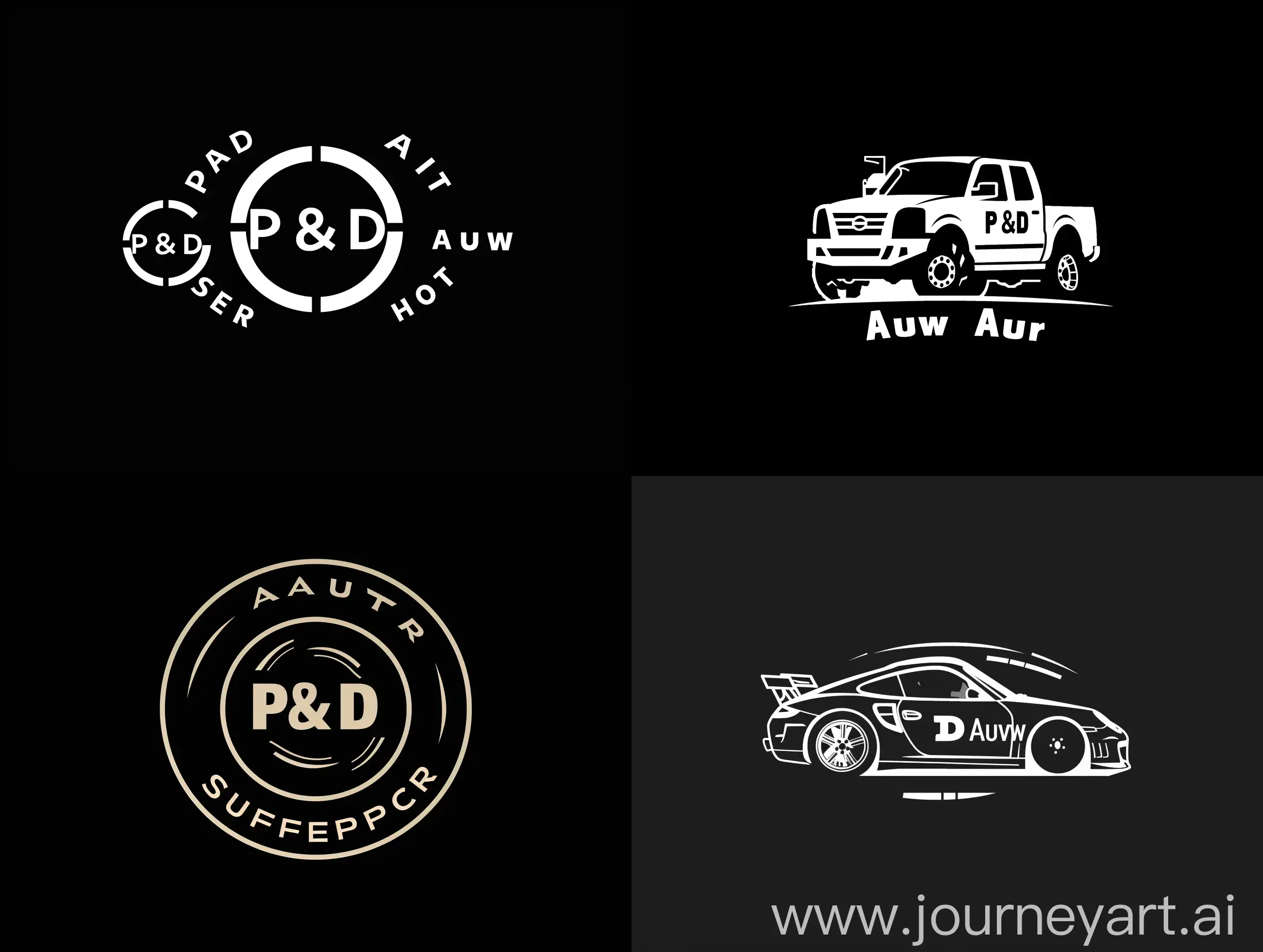 Создай логотип автосервиса с названием P&D Auto
