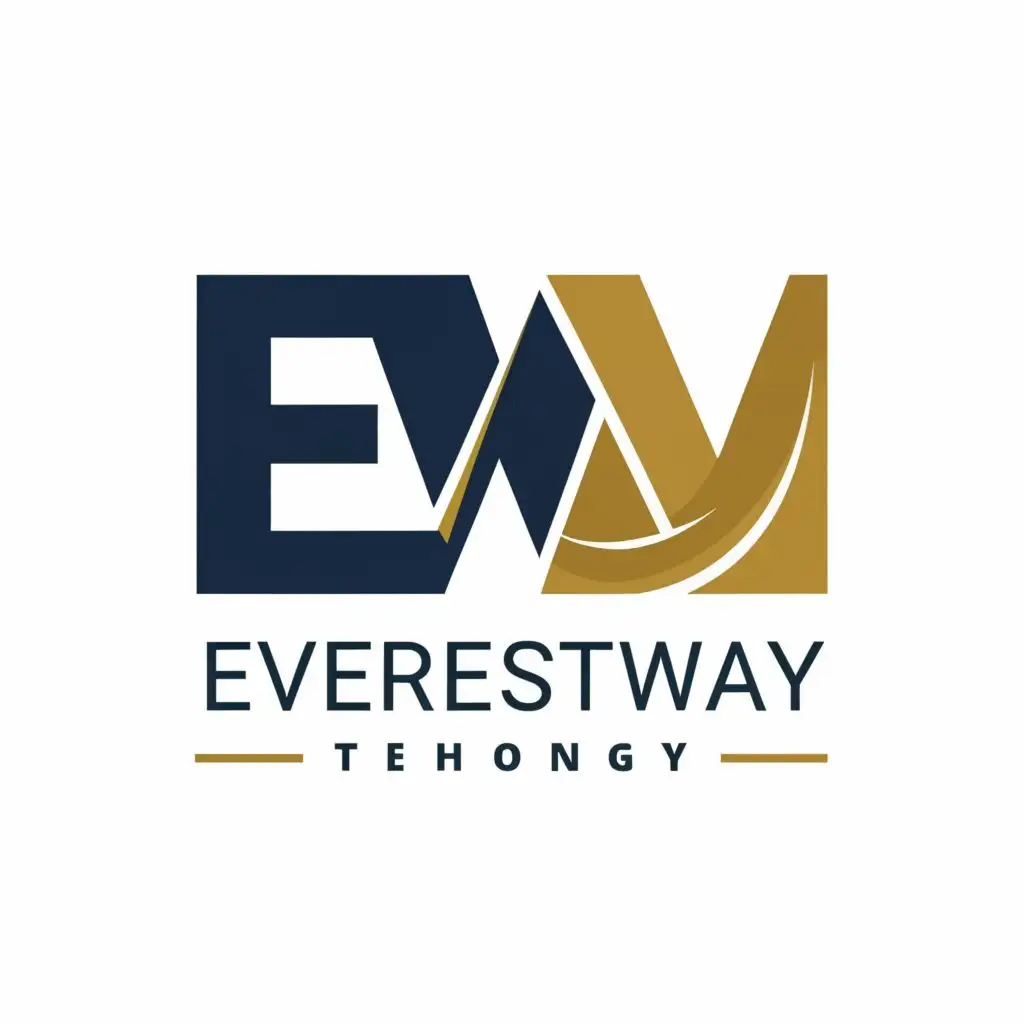 logo, ew, with the text "EverestWay", typography, be used in Technology industry