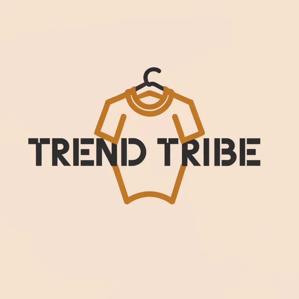 logo, clothes, with the text "trendtribe", typography