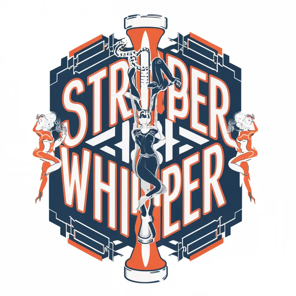 a logo design,with the text "STRIPPER WHISPERER", main symbol:STRIPPER POLE 
DANCING
,complex,clear background