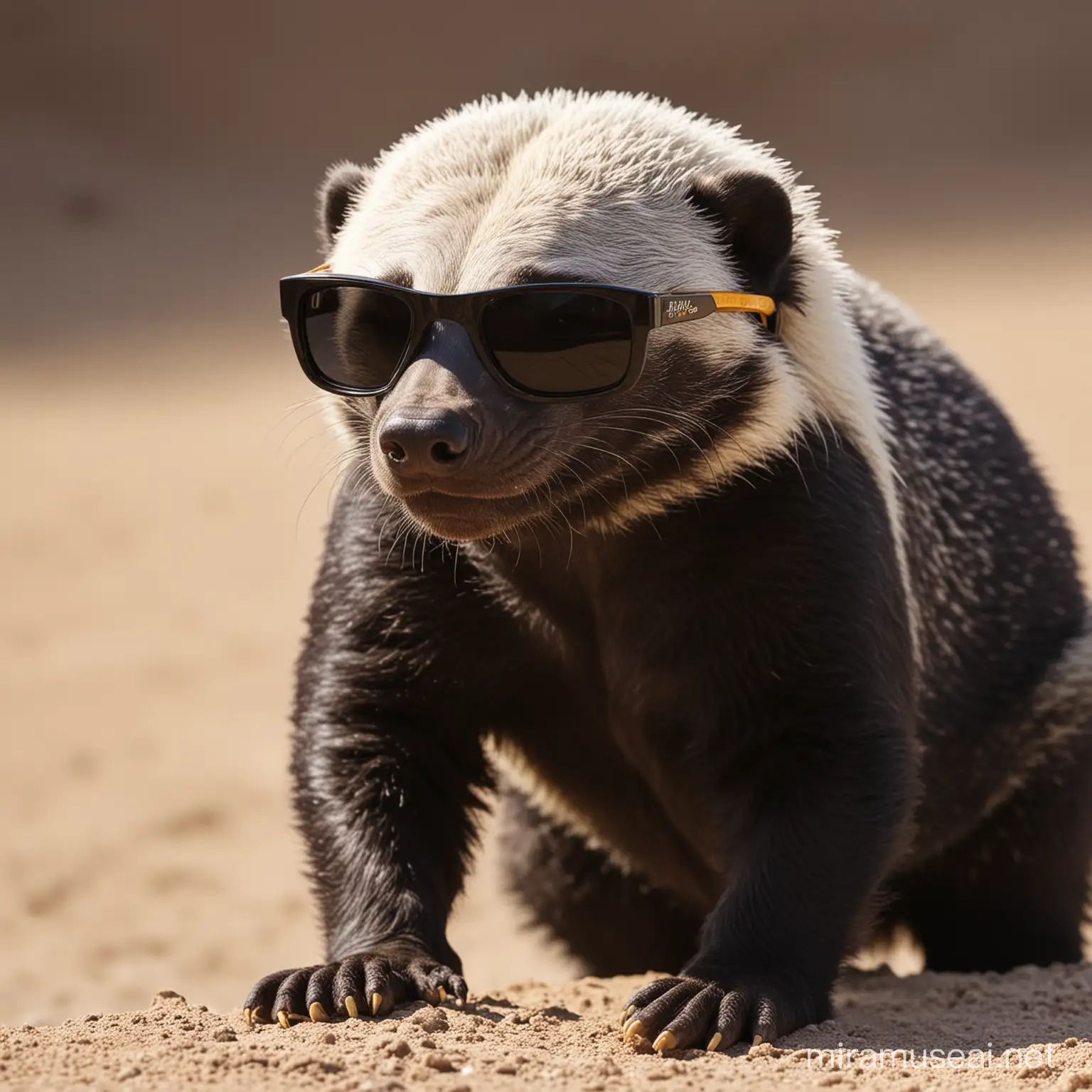 Cool Honey Badger Wearing Sunglasses