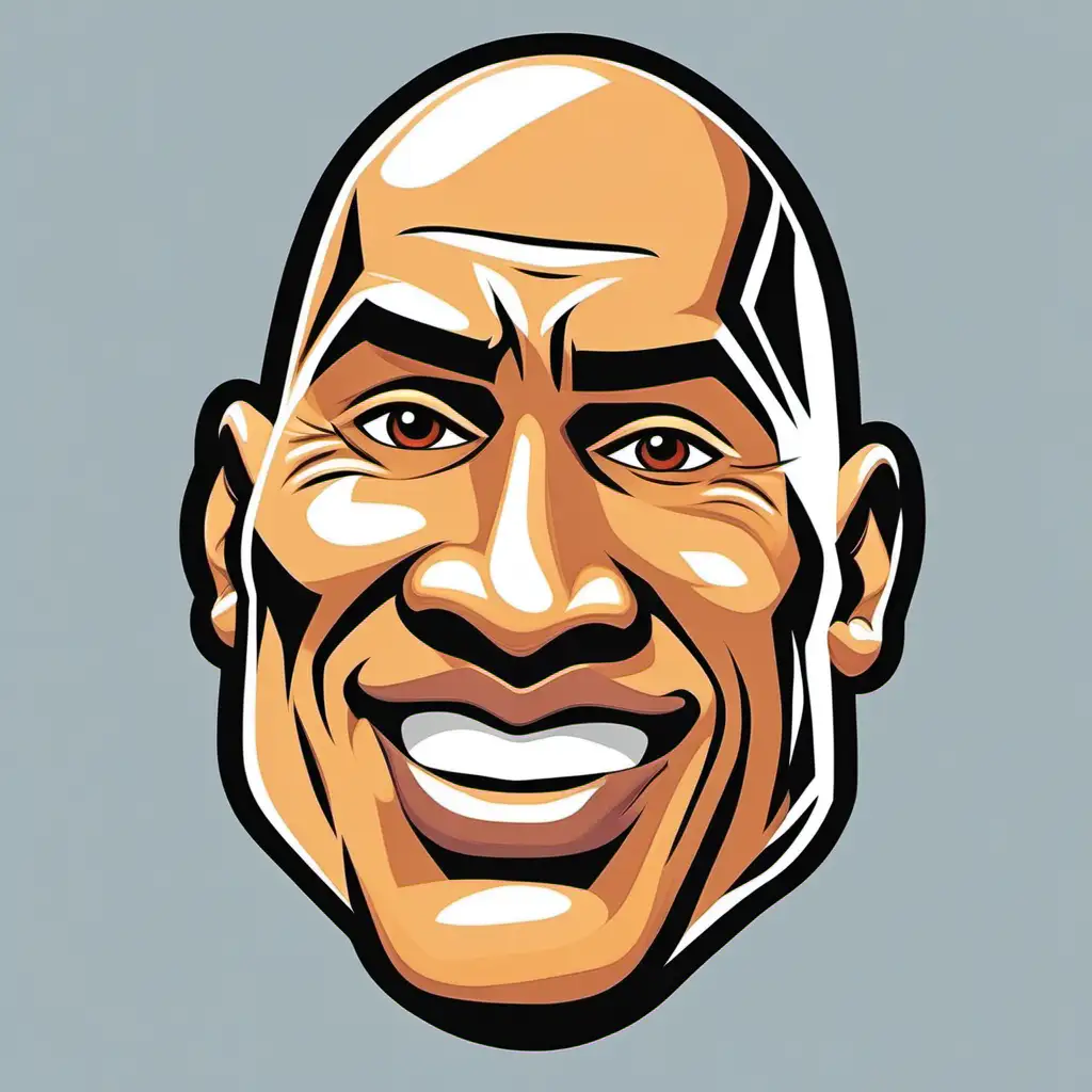 dwayne the rock johnson head only icon cartoon