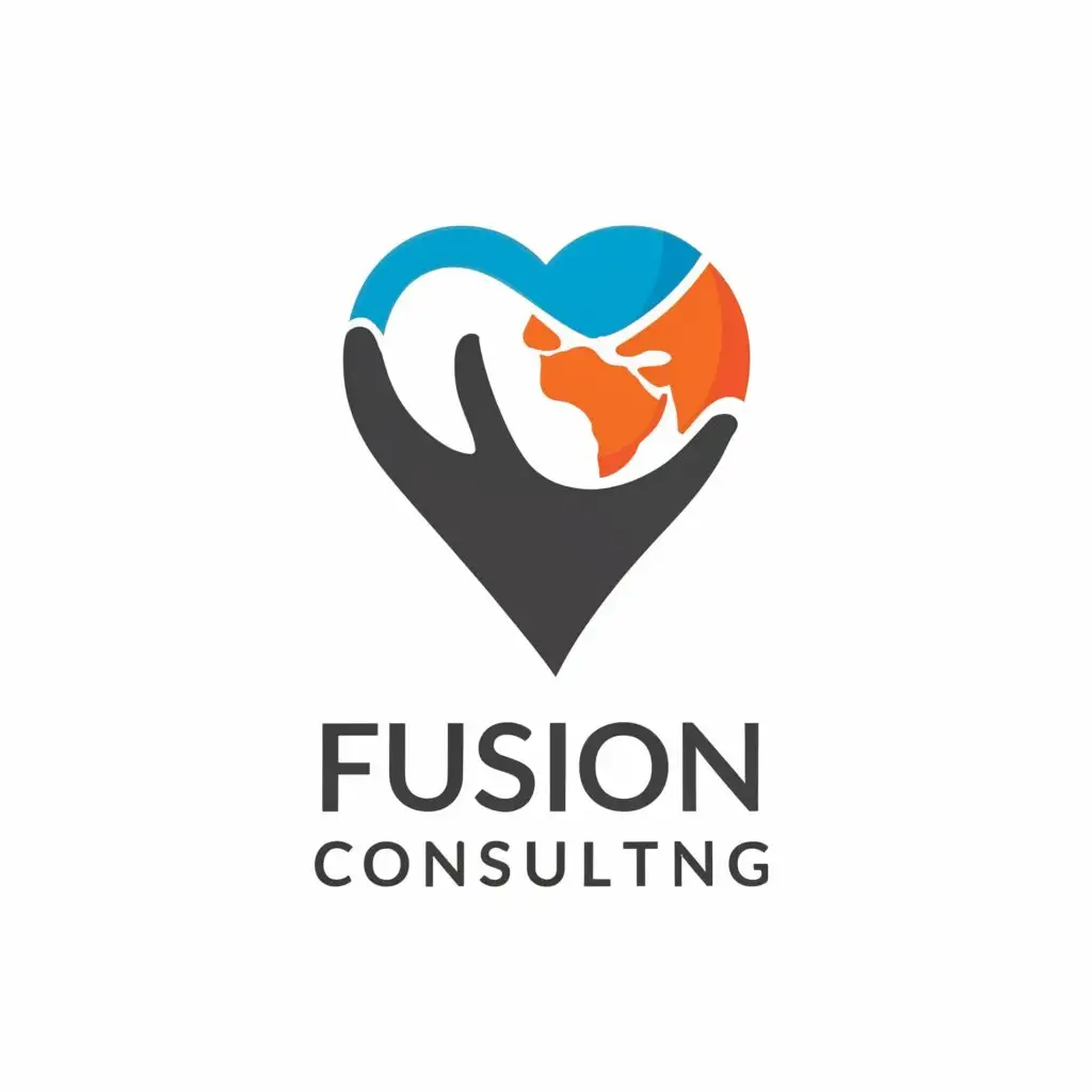 a logo design,with the text "Fusion Consulting", main symbol:Modern logo with themes of humanitarian consulting aid,Moderate,clear background