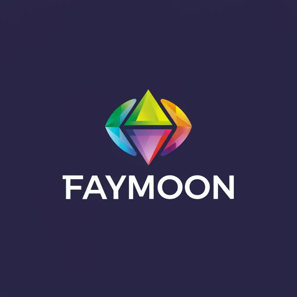 a logo design,with the text "Faymoon", main symbol:moon + the sims plumbob,complex,clear background