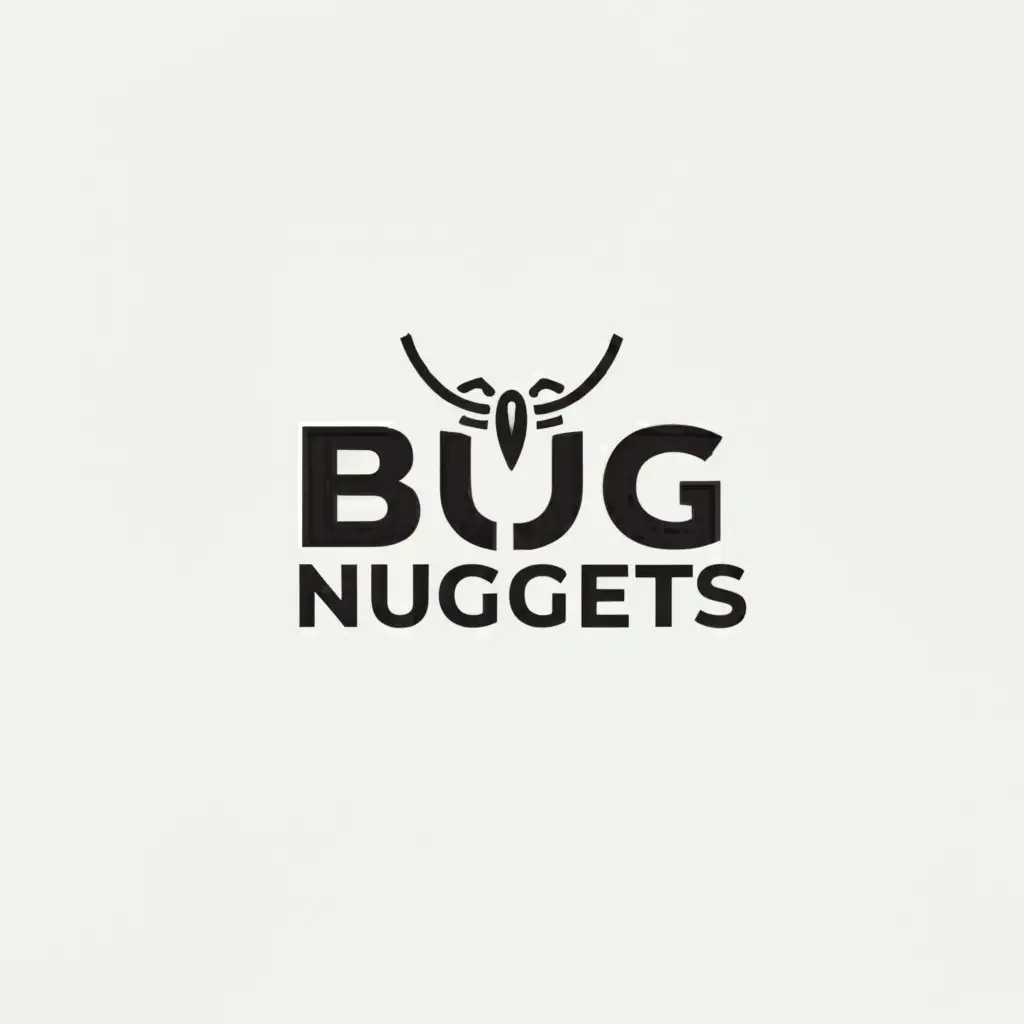 a logo design,with the text "Bug Nuggets", main symbol:cricket,Minimalistic,be used in Retail industry,clear background